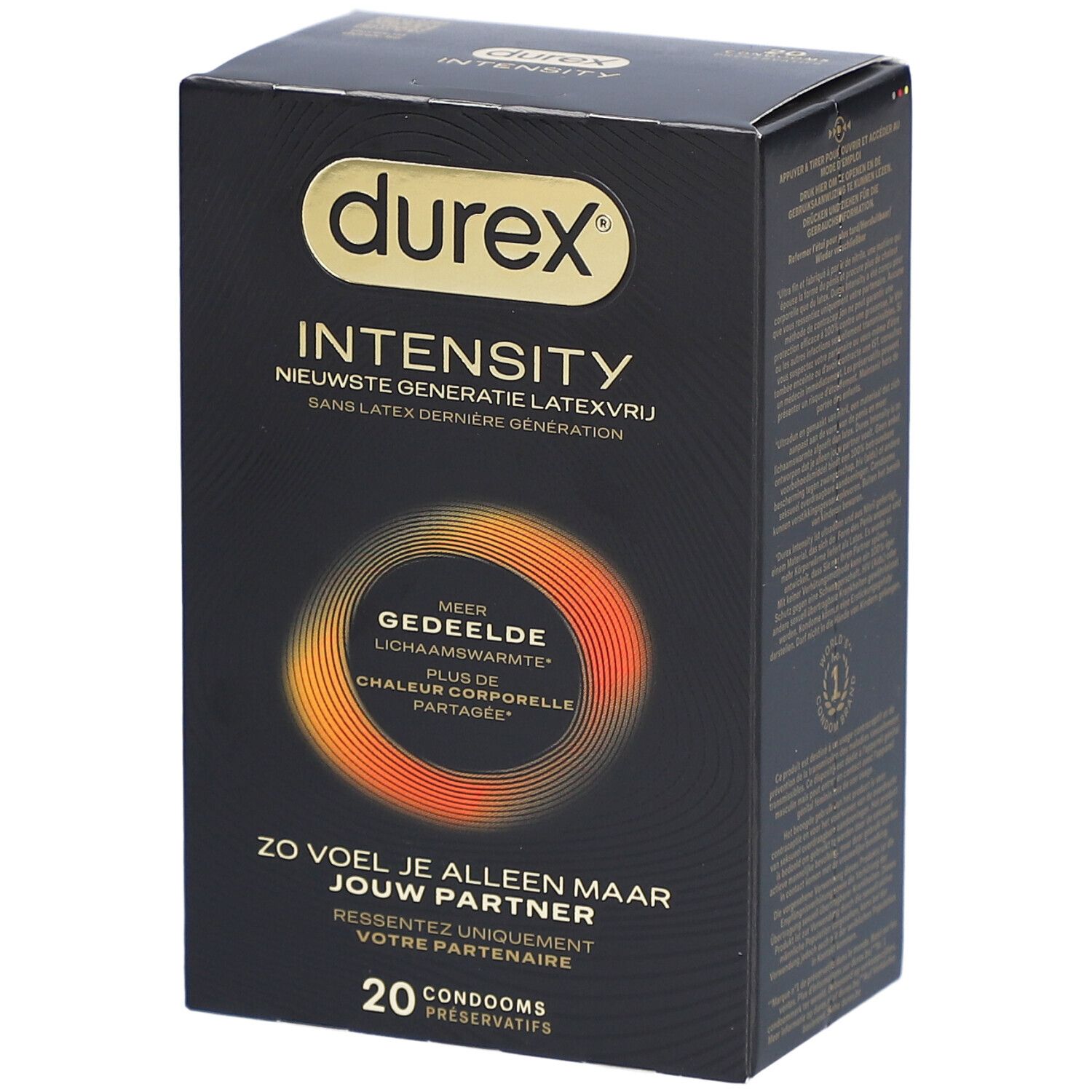 Durex Intensity Préservatifs Masculins | Sans Latex Ultra Fins Ultra Lubrifiés | Plus de Chaleur Corporelle Partagée*