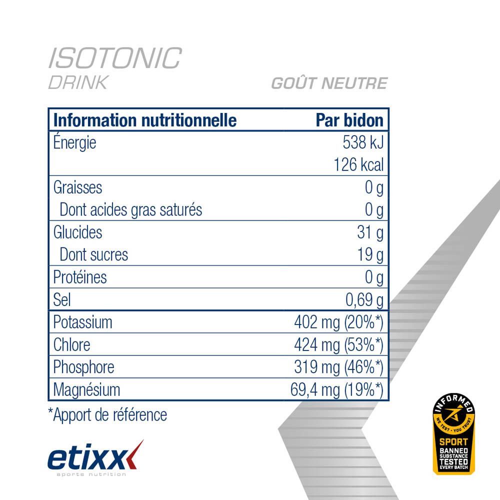 Etixx Sports Nutrition Isotonic Drink Unflavoured