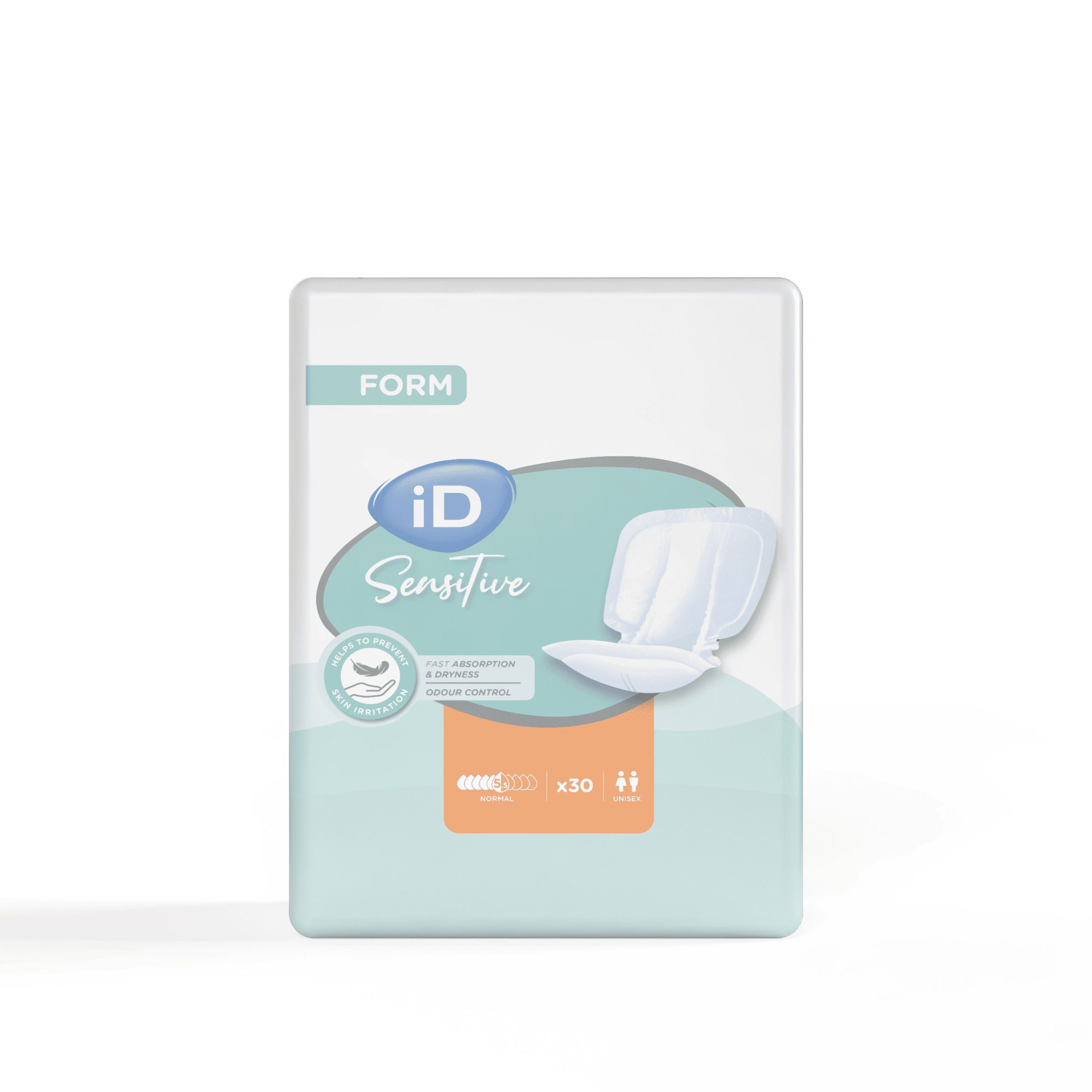 iD Sensitive Form inlegger, 30 stuks. Absorberende incontinentieverbanden voor dames en heren.