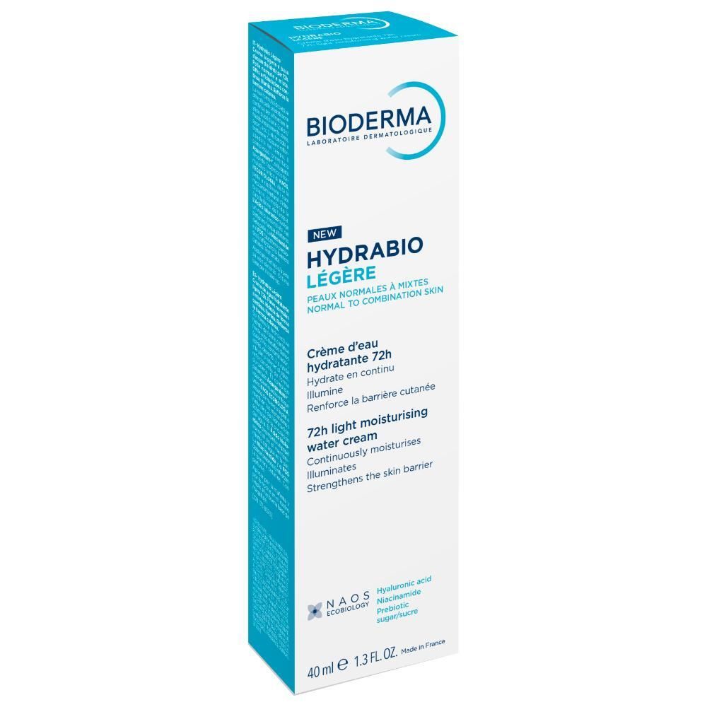 Bioderma Hydrabio Légère tube en verpakking, lichte hydraterende watercrème.