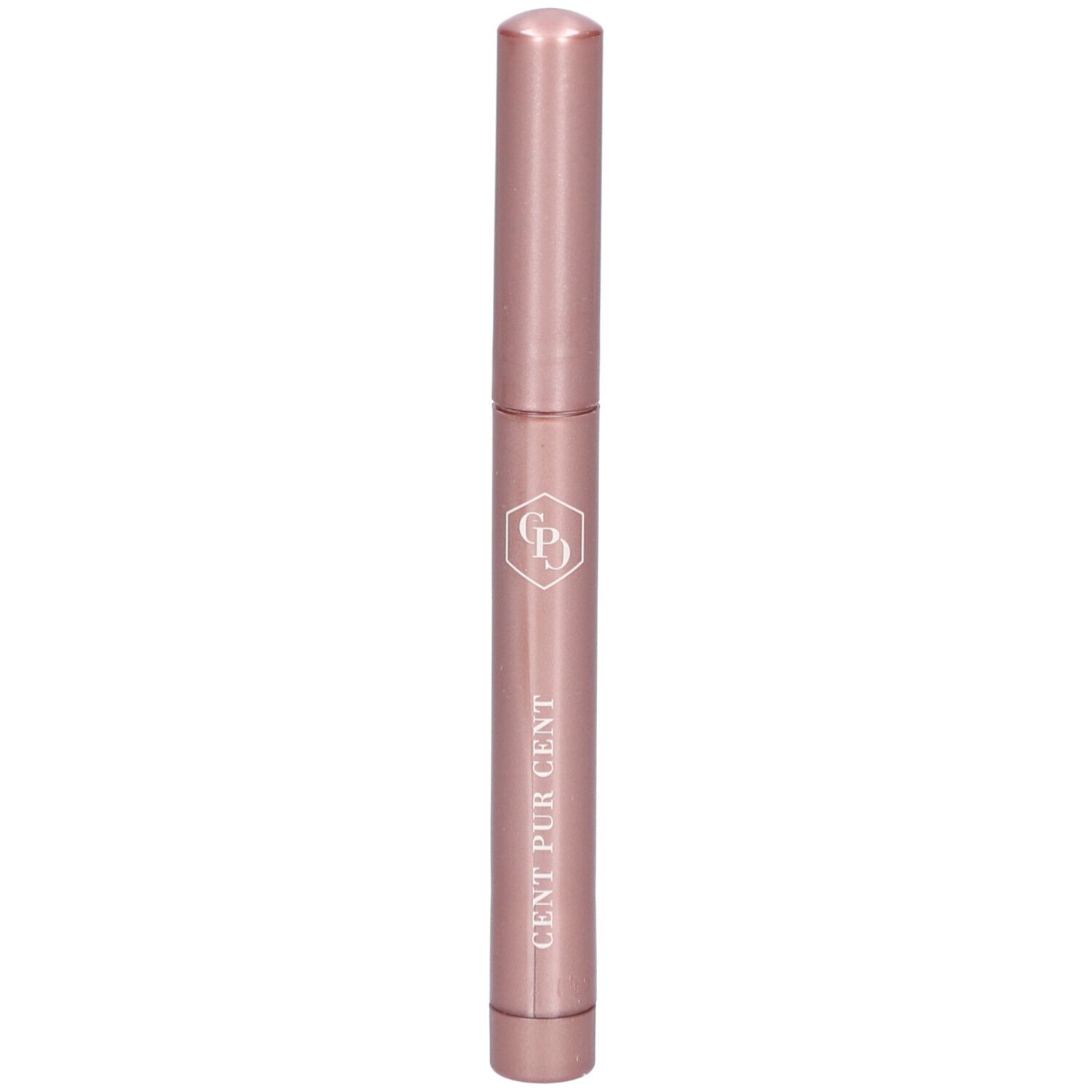 Roze stick met zilveren tekst. Opschrift: CENT PUR CENT.