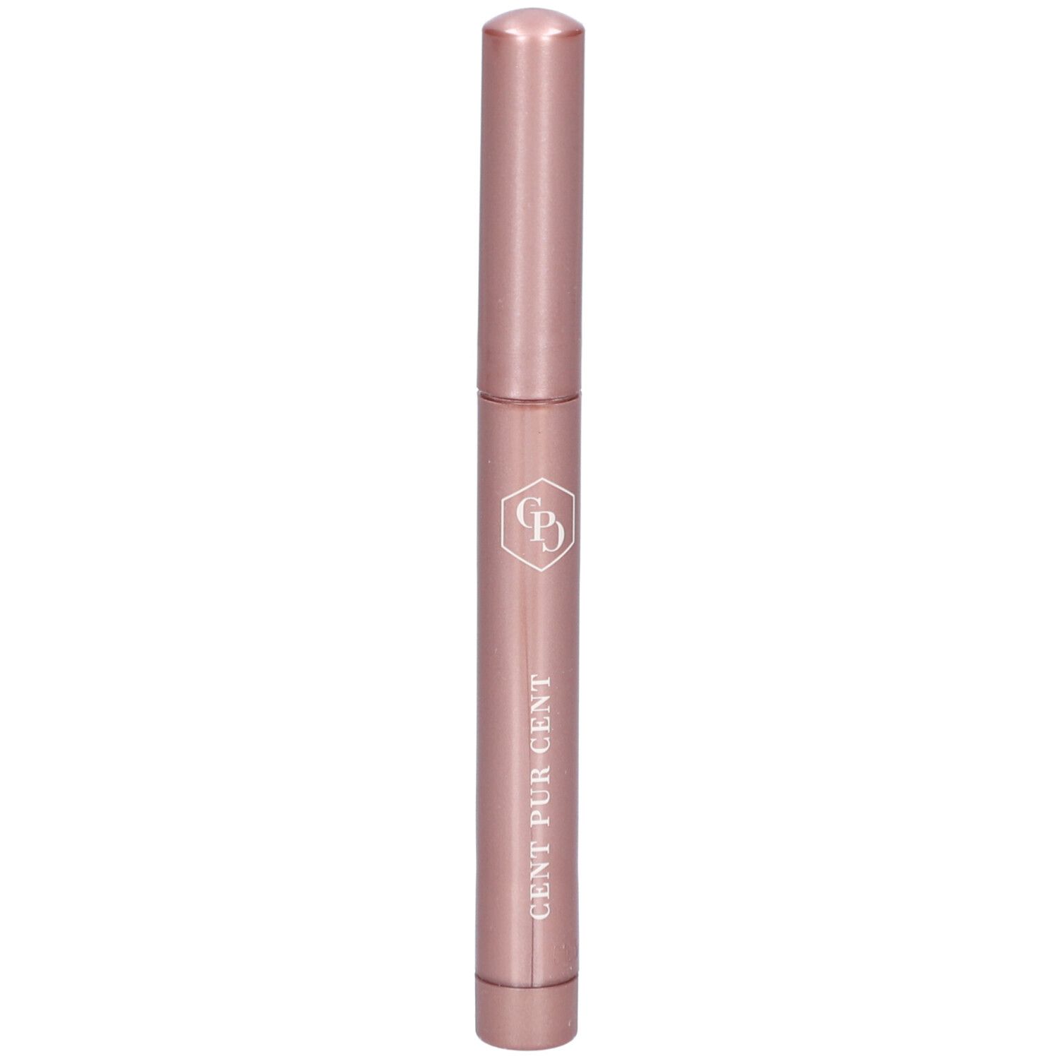 Roze stick met zilveren tekst. Opschrift: CENT PUR CENT.