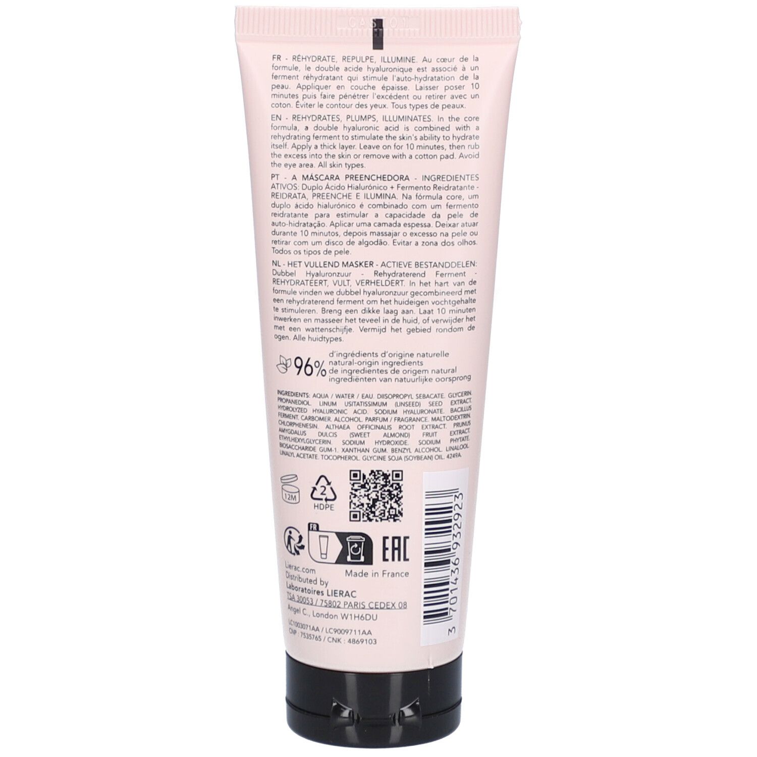 LIERAC Masque Repulpant Hydragenist