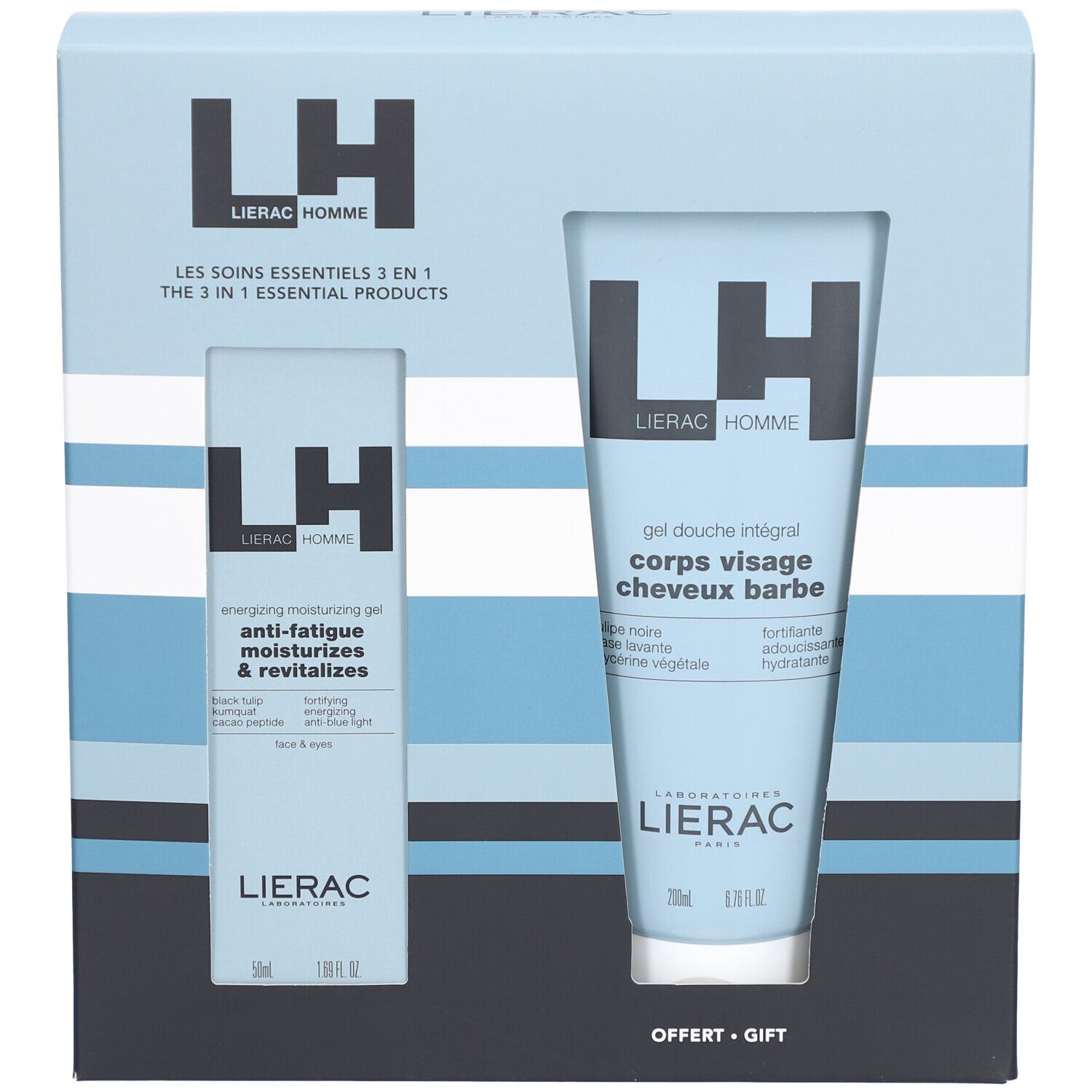 Lierac Homme Set Hydraterende Gel + Gratis Douchegel