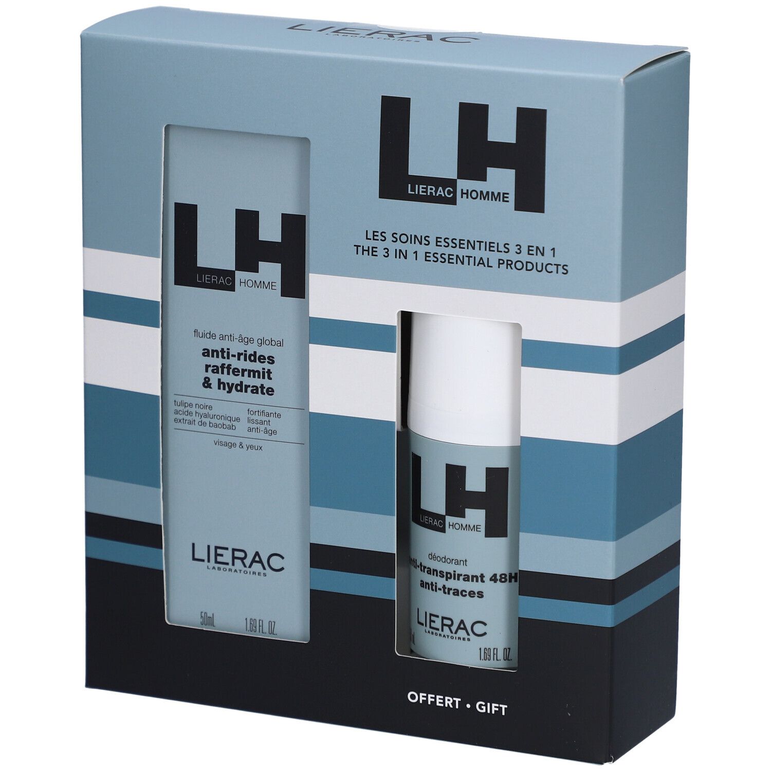 Lierac Coffret Homme Fluide Anti-âge + Anti-transpirant 48H