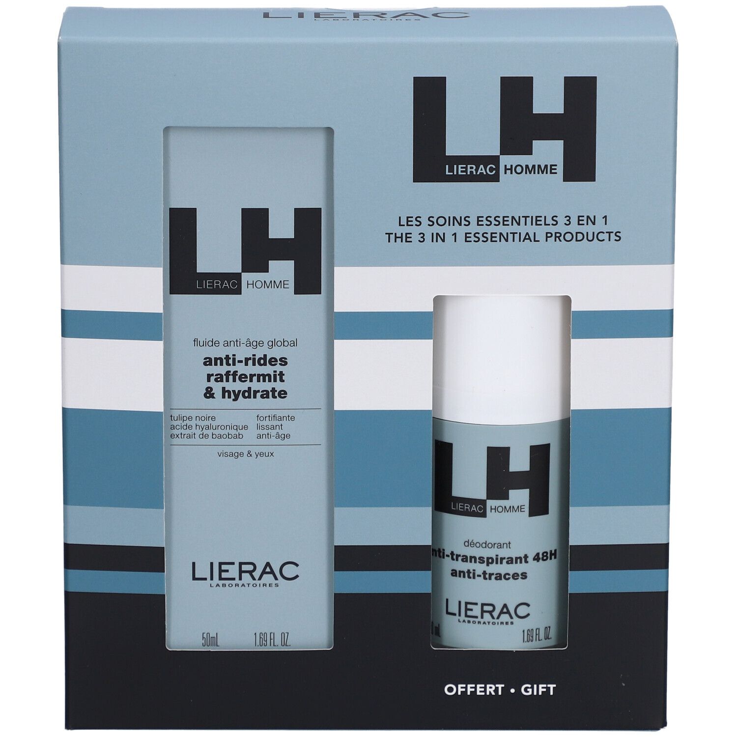 Lierac Coffret Homme Fluide Anti-âge + Anti-transpirant 48H