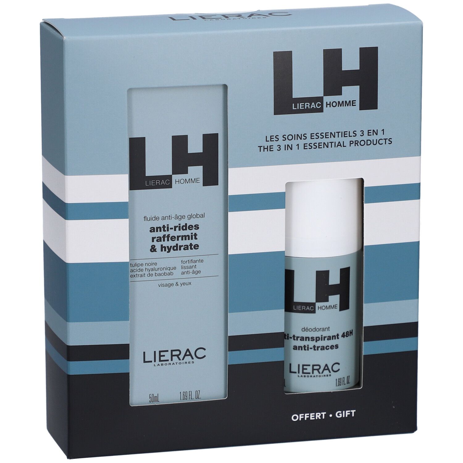 Lierac Coffret Homme Fluide Anti-âge + Anti-transpirant 48H