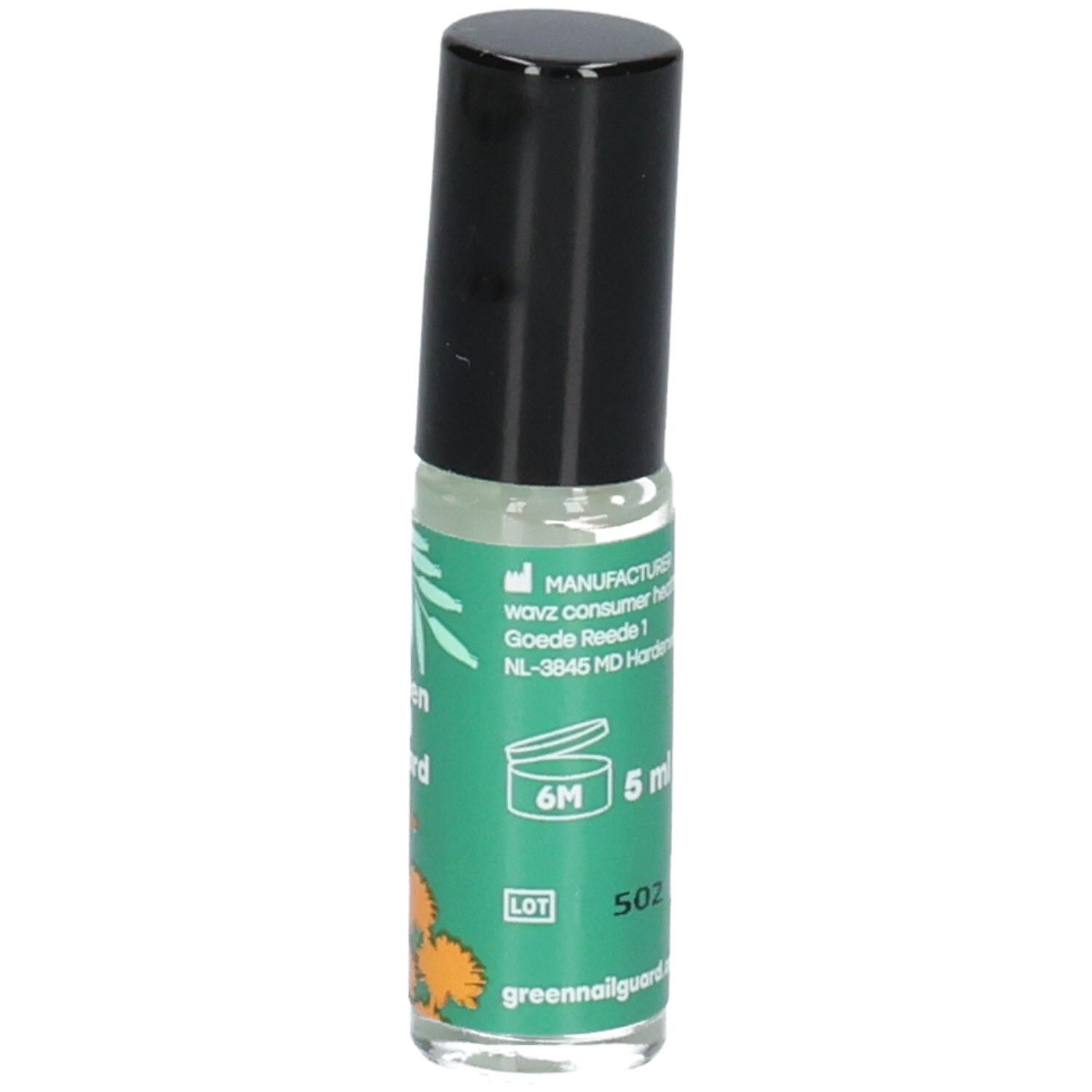 Nagelbeschermingsroller, 5 ml, met lotnummer en houdbaarheidsdatum (6M).