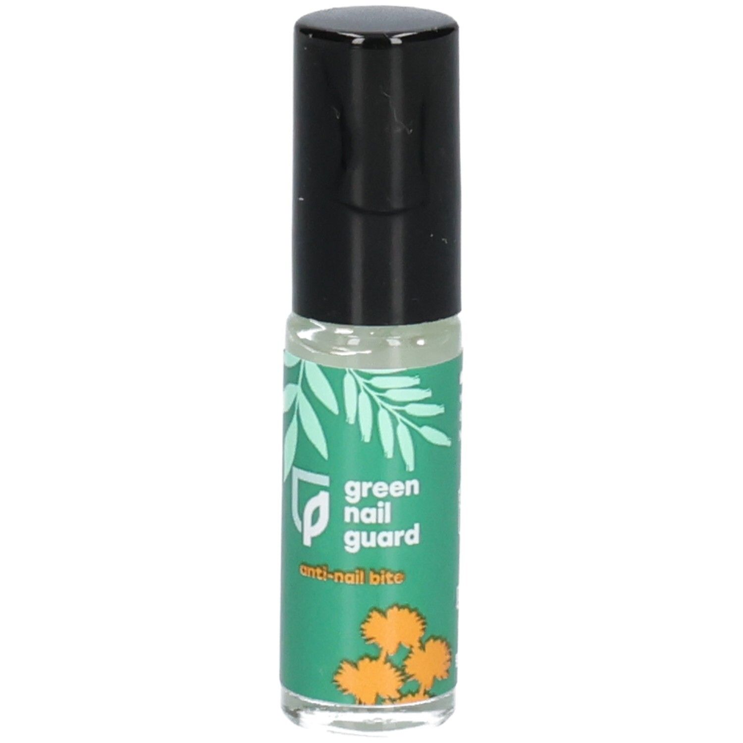 Nagelbeschermingsroller met opschrift 'green nail guard' en 'anti-nail bite'.