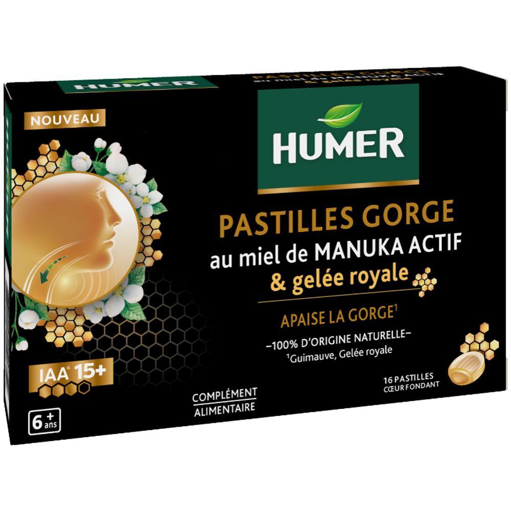 HUMER Actieve Manuka-honing en Koninginnegelei Keelpastilles 16st