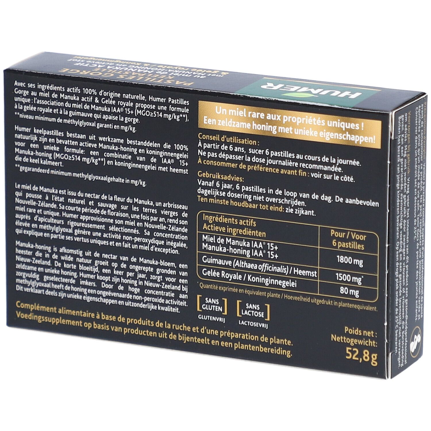 HUMER Keelspastille met manuka-honing & koninginnegelei