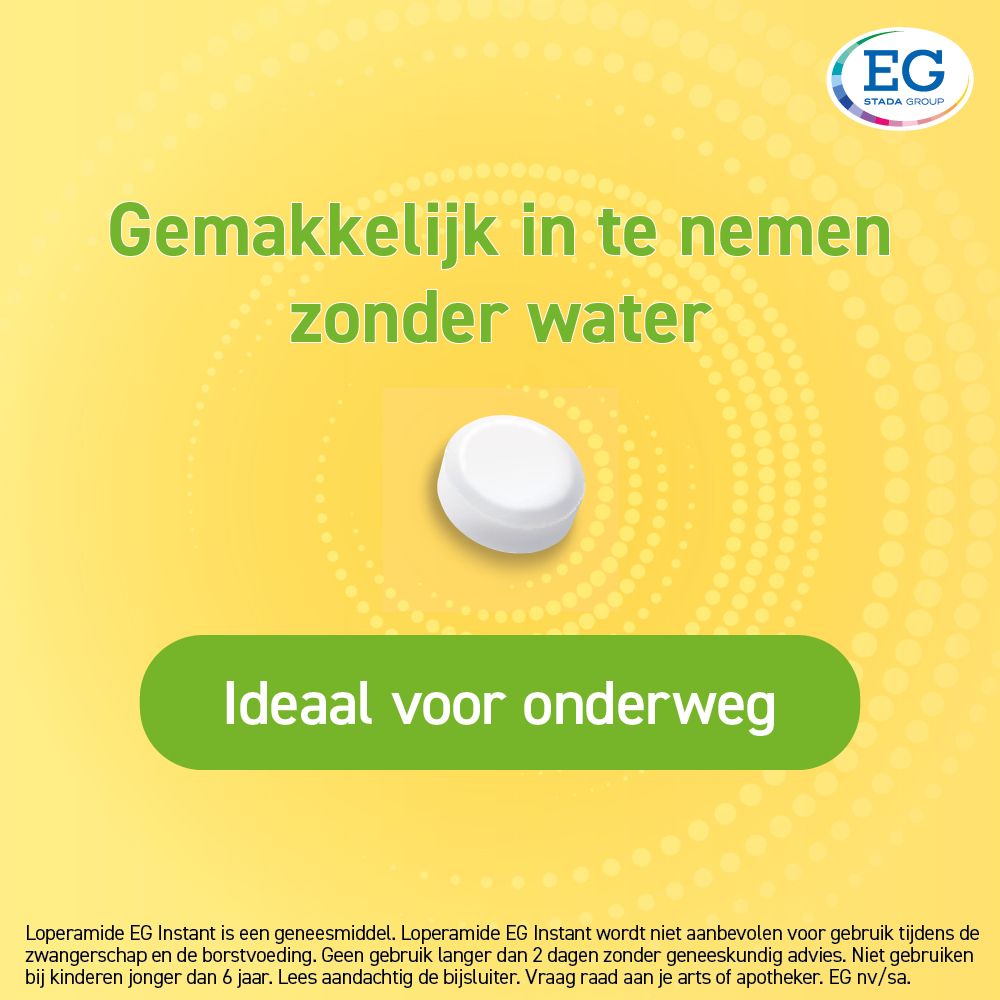 Loperamide EG Instant - snelwerkend middel tegen diarree