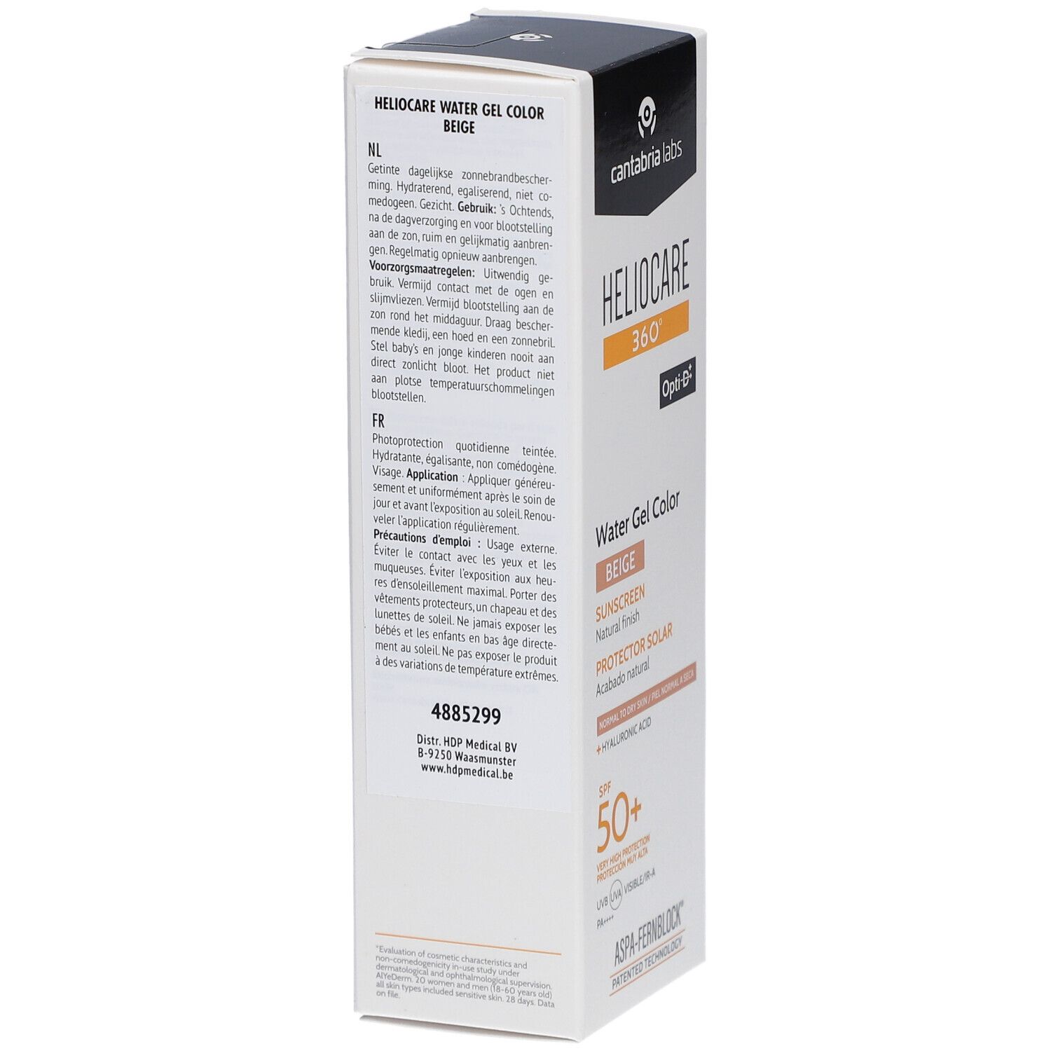 Heliocare 360 ° Water Gel Color Beige SPF50+ Zonnebescherming met natuurlijke finish