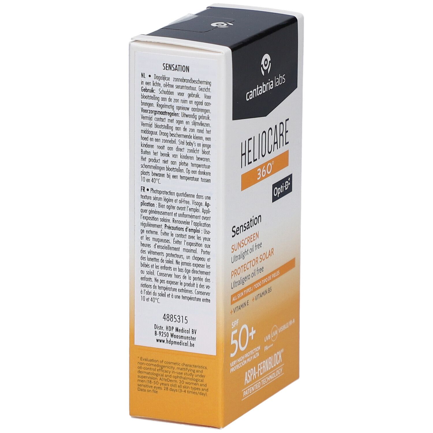 Heliocare 360 ° Sensation SPF 50 + Ultralichte olievrije zonnebescherming