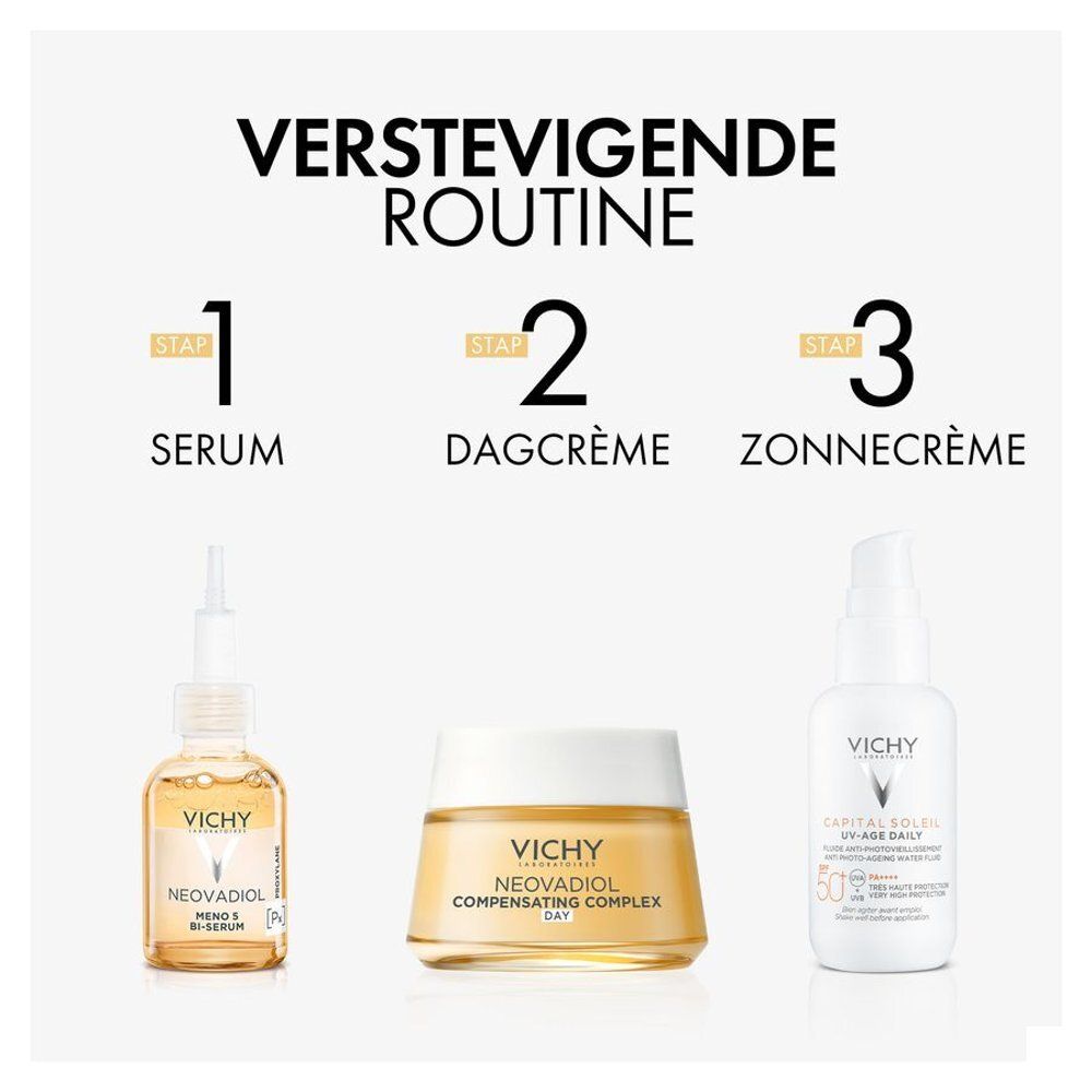 Vichy Neovadiol Crème de Jour in pot. Opschrift: Vichy, Neovadiol.