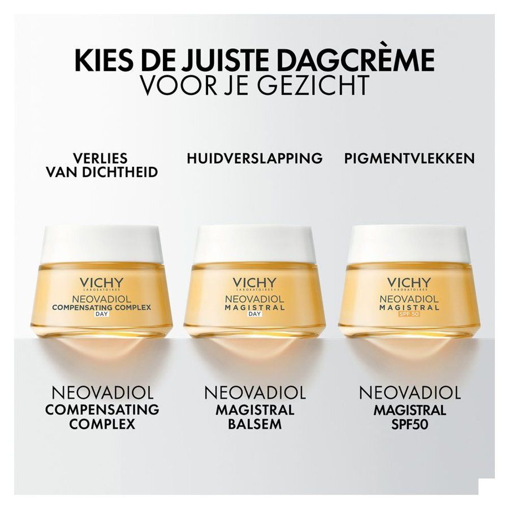 Vichy Neovadiol Crème de Jour in pot. Opschrift: Vichy, Neovadiol.