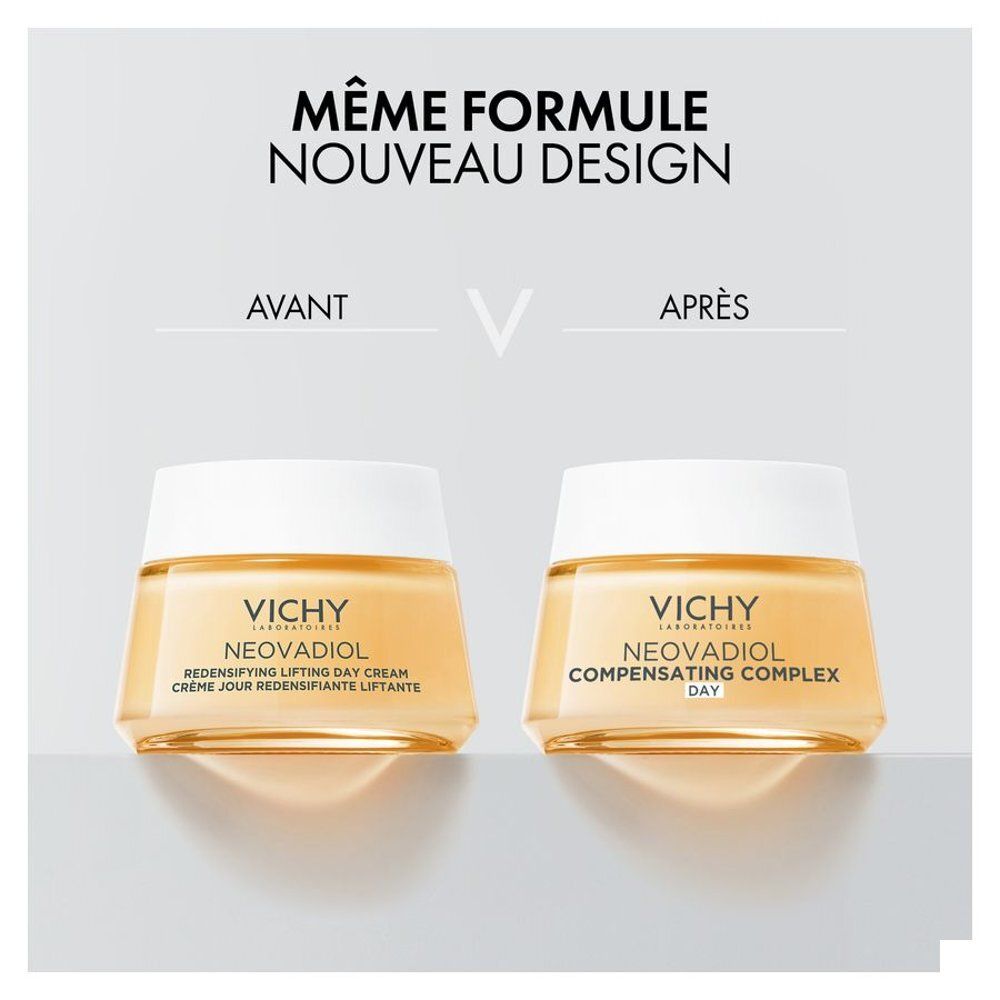 Pot de crème Vichy Neovadiol Crème de Jour. Inscription: Vichy, Neovadiol.