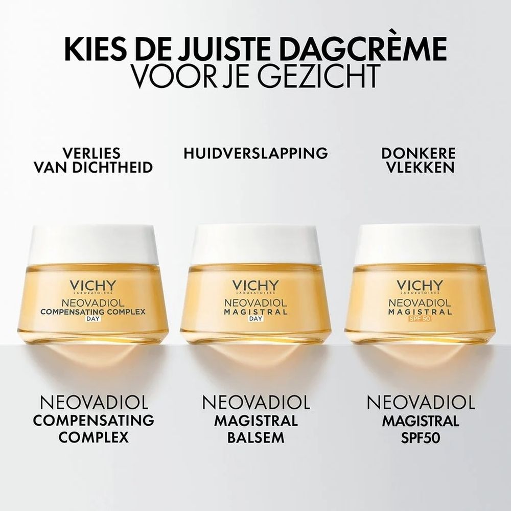 Handen houden een crèmepot vast. Tekst: Breng elke ochtend aan, Masseer zachtjes.