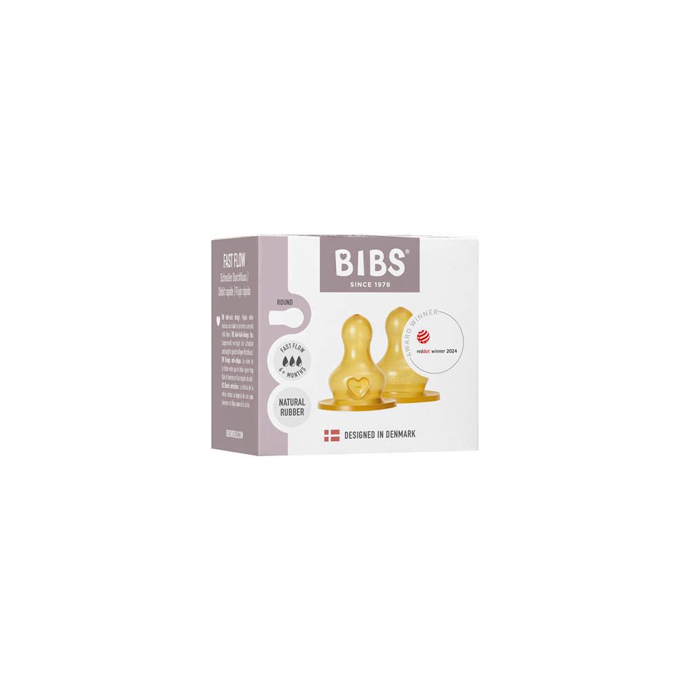BIBS Speentjes Fles Latex Speen 2 Stuks - Rapid