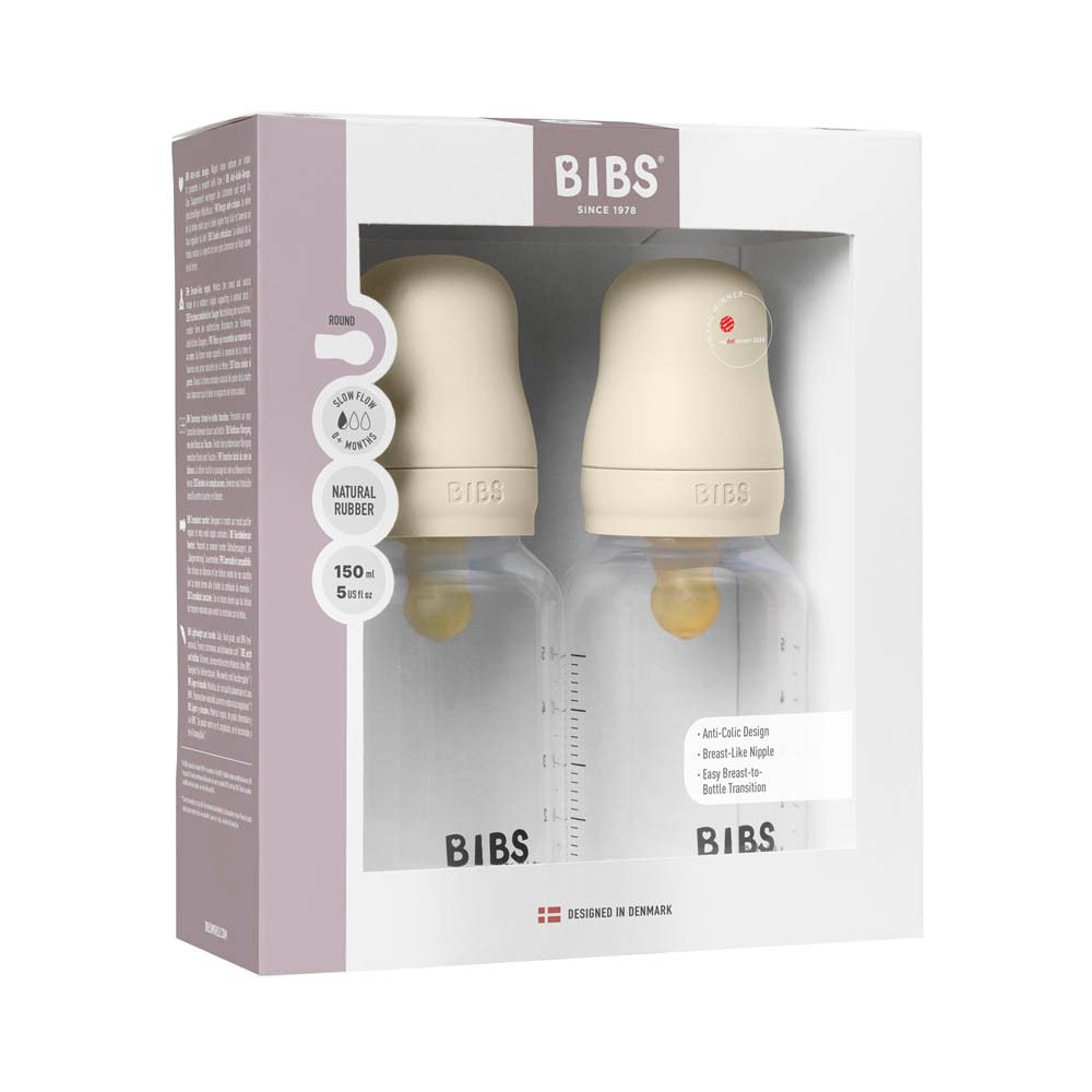 BIBS Flessenset Compleet 150ml 2 Stuks Latex - Ivory