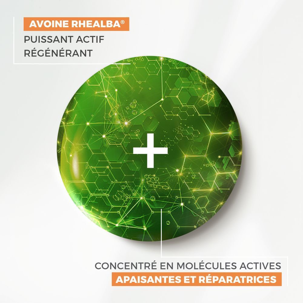 Avoine Rhealba, actif régénérant puissant. Concentré en molécules actives apaisantes et réparatrices.