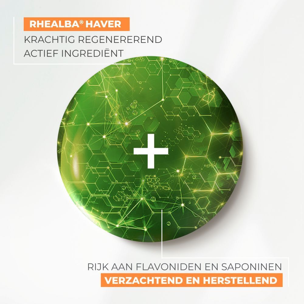 Rhealba Haver, krachtig regenererend actief ingrediënt. Rijk aan flavonoïden en saponinen, verzachtend en herstellend.