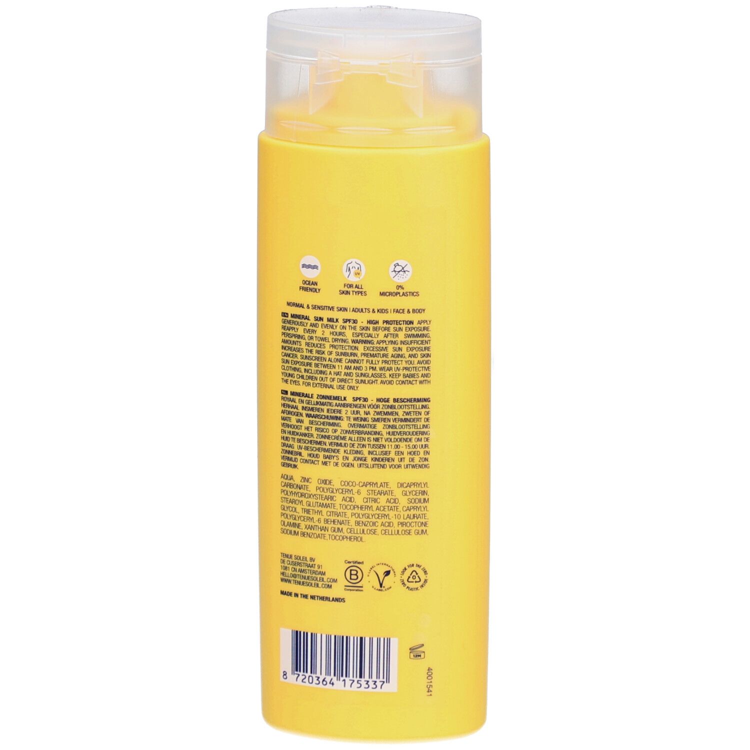 Tenue Soleil Lait Solaire Minéral SPF30
