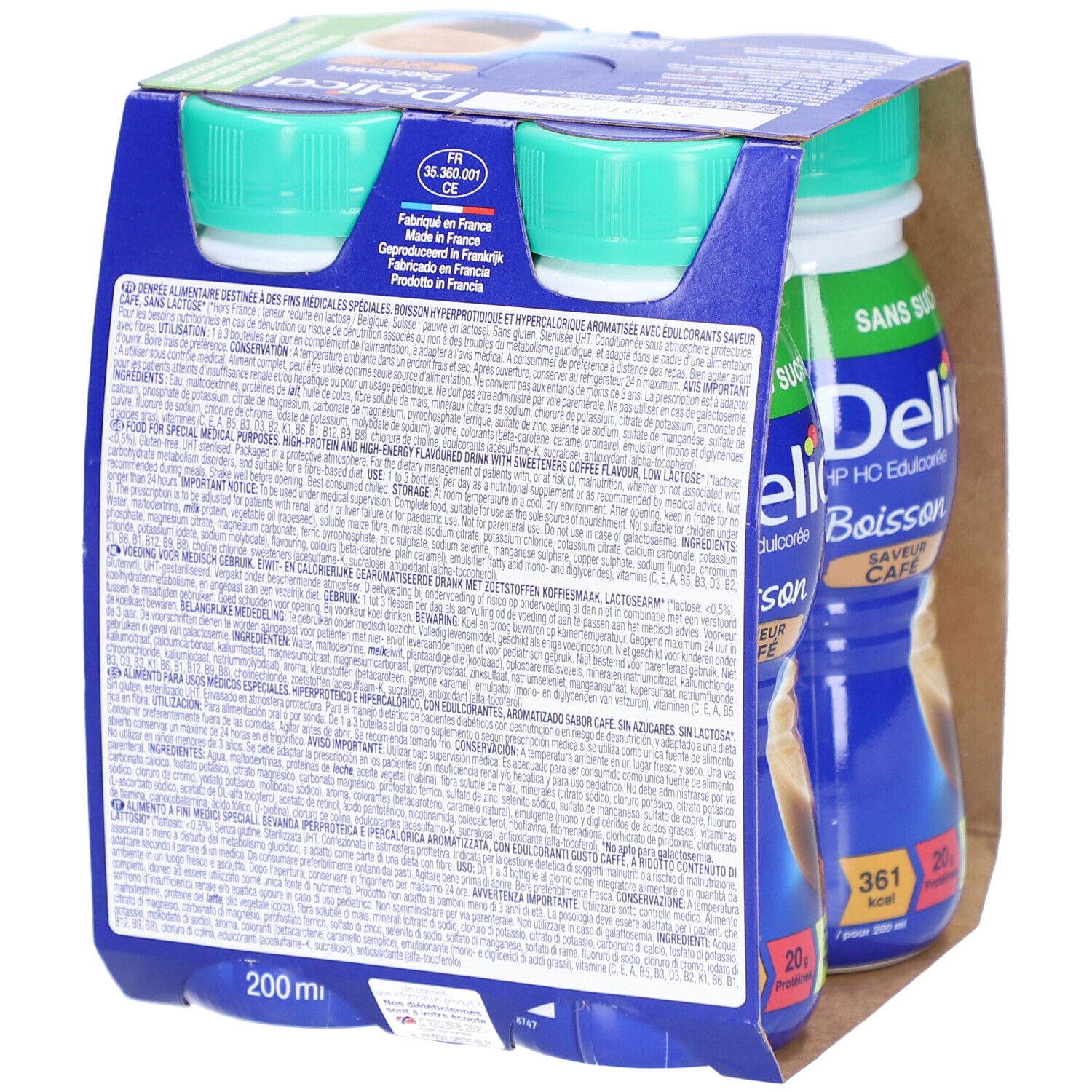 Delical Drank HP HC Gezoet Zonder Suiker Koffie