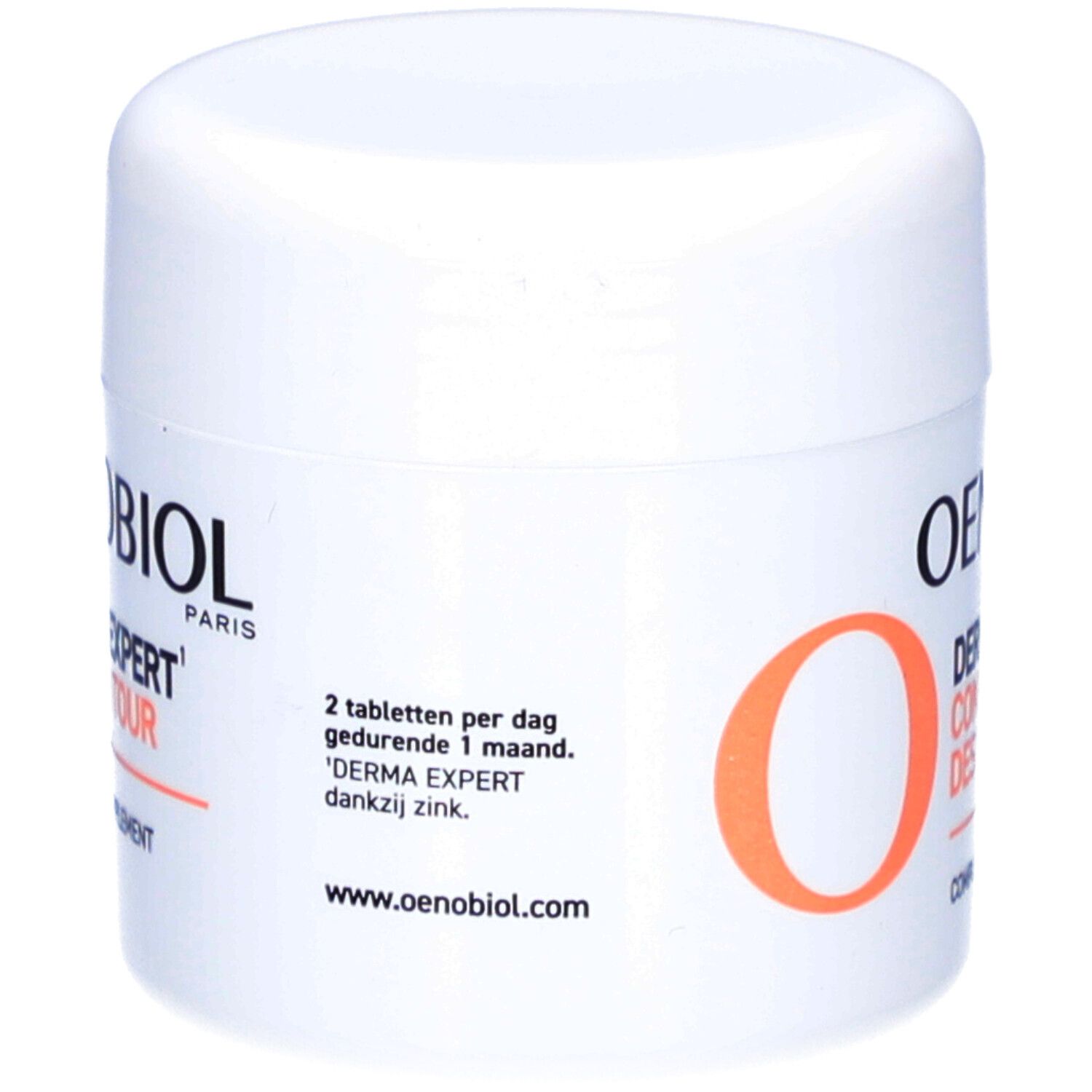 Produit blanc Oenobiol Derma Expert Contour des Yeux. Dos avec texte.