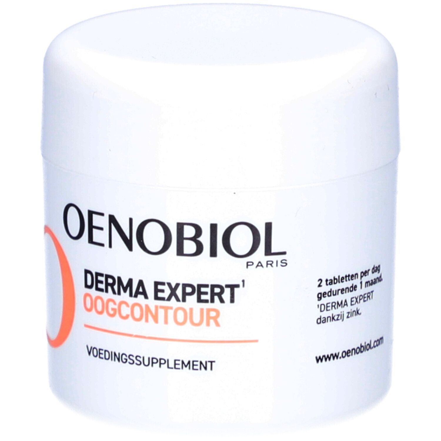 Produit blanc Oenobiol Derma Expert Oogcontour. O orange.