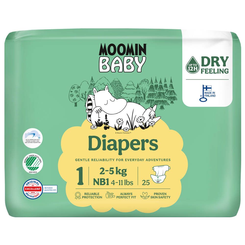Moomin Ecologische Luiers Maat 1 Newborn (2-5 kg)