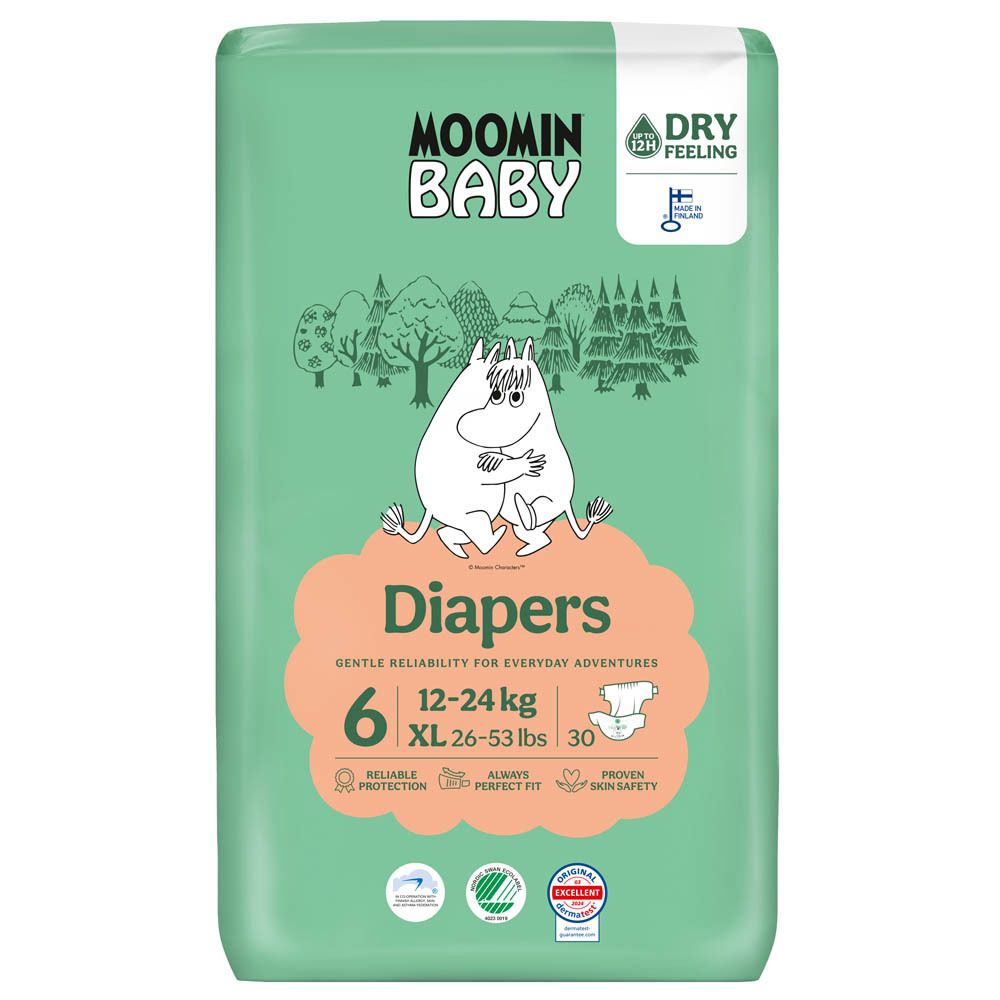Moomin Ecologische Luiers Maat 6 Junior (12-24 kg)