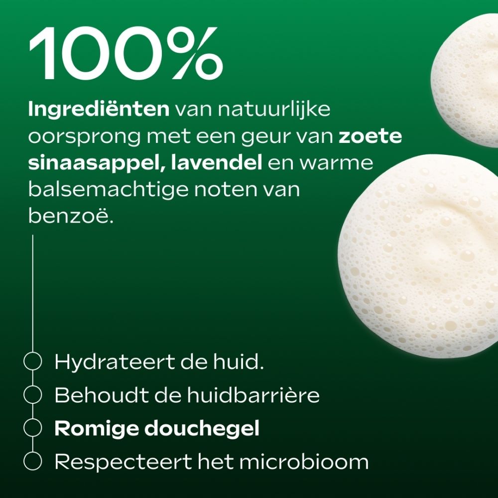 Close-up van twee witte, schuimige cirkels met sinaasappel- en lavendelgeur.