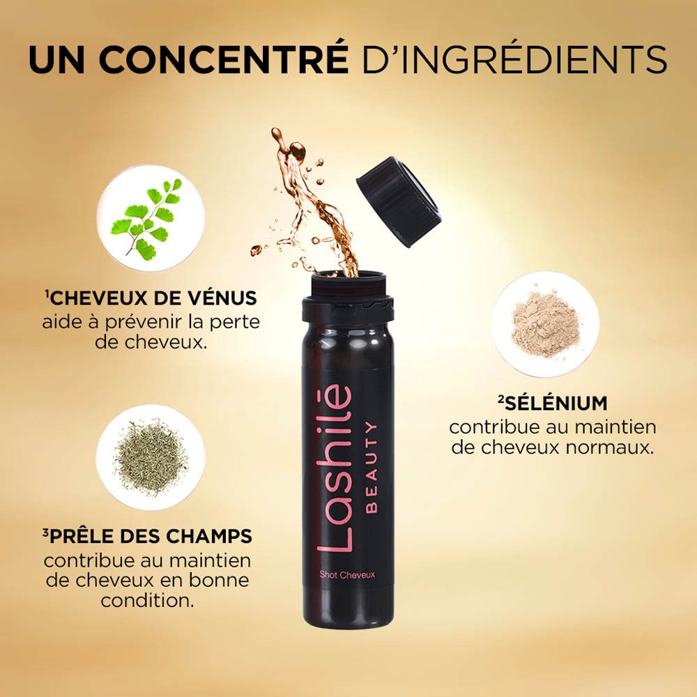 Gros plan sur les ingrédients et les logos. Contient du texte multilingue.