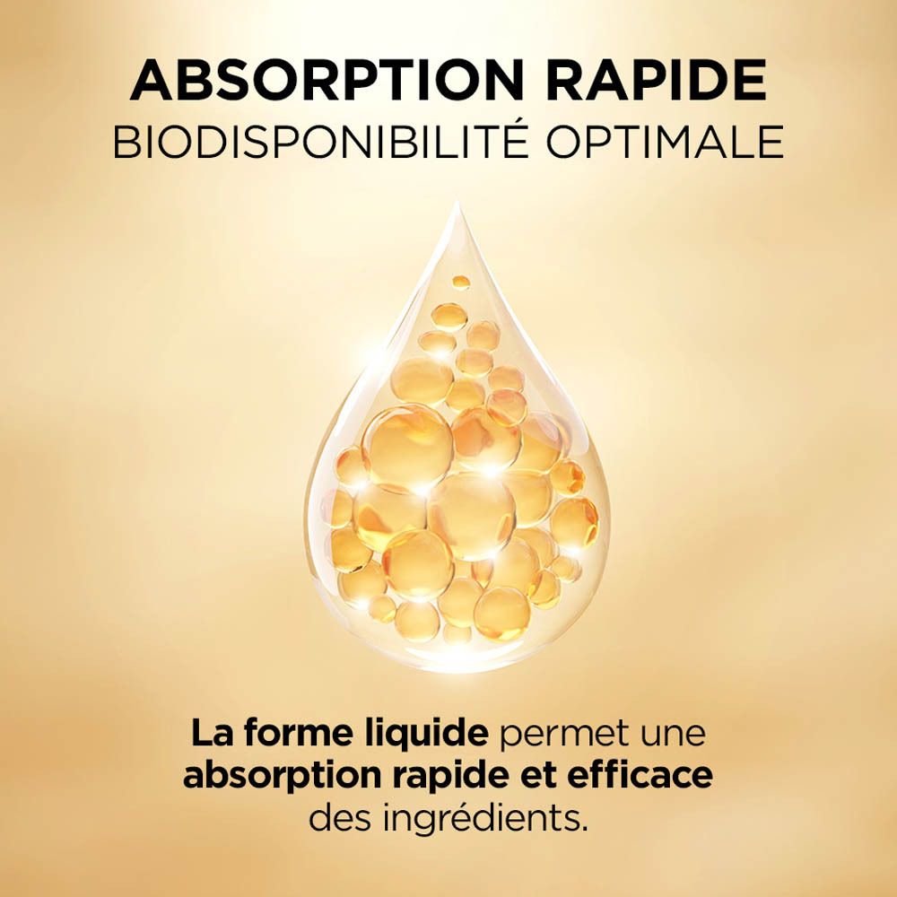 Gros plan sur une goutte. Contient du texte et des logos.