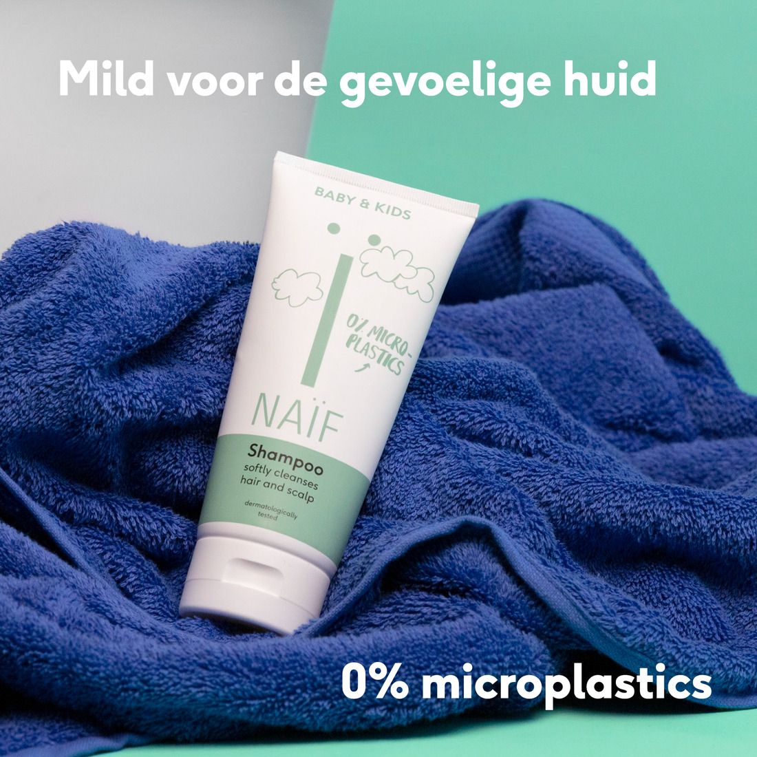 Beoordelingstabel met 5 sterren. Tekst: Naïf Shampoo. Heel fijne shampoo.