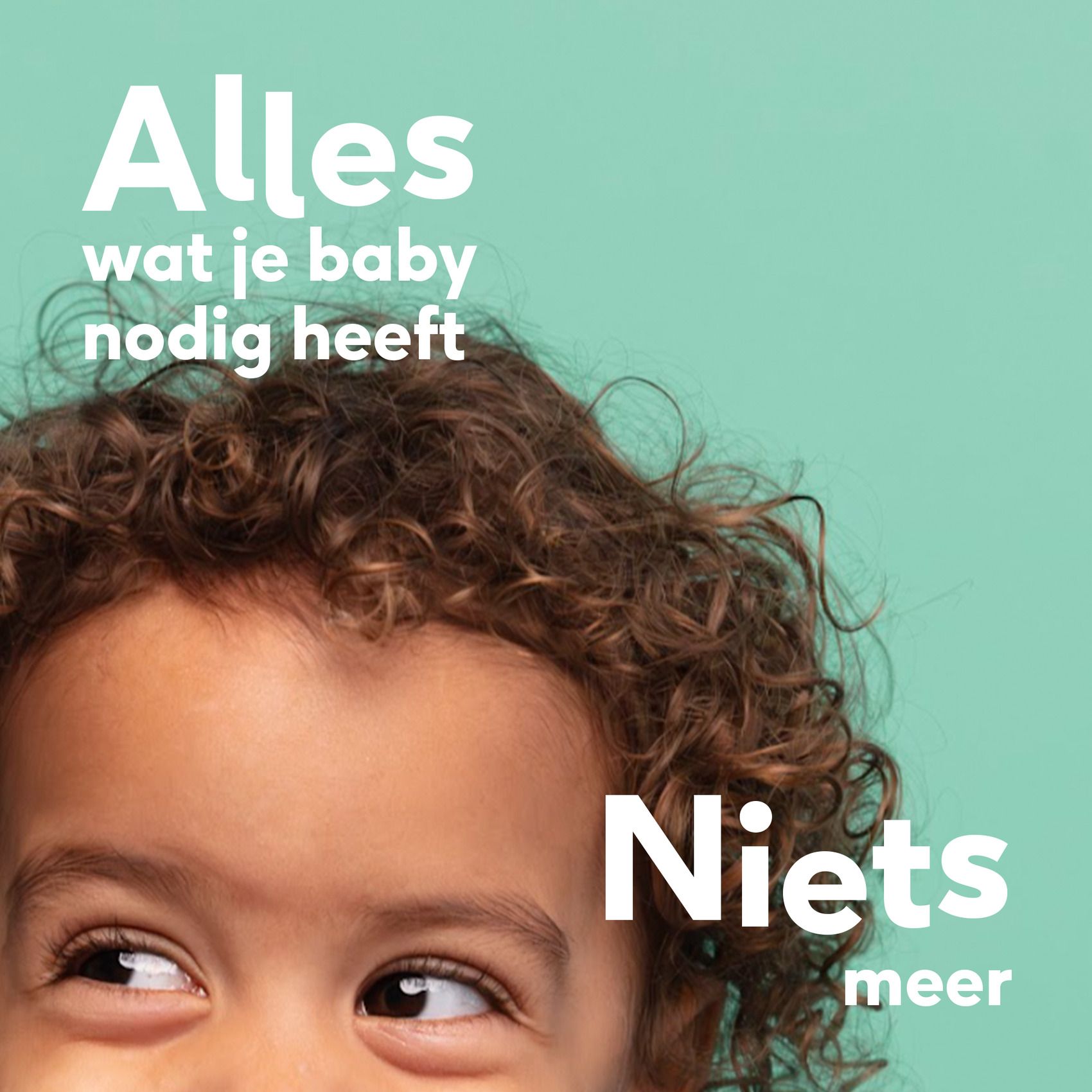 Witte fles met verstuiver. Opschrift: Naïf Hair Lotion. Voor baby's en kinderen. 0% microplastics.
