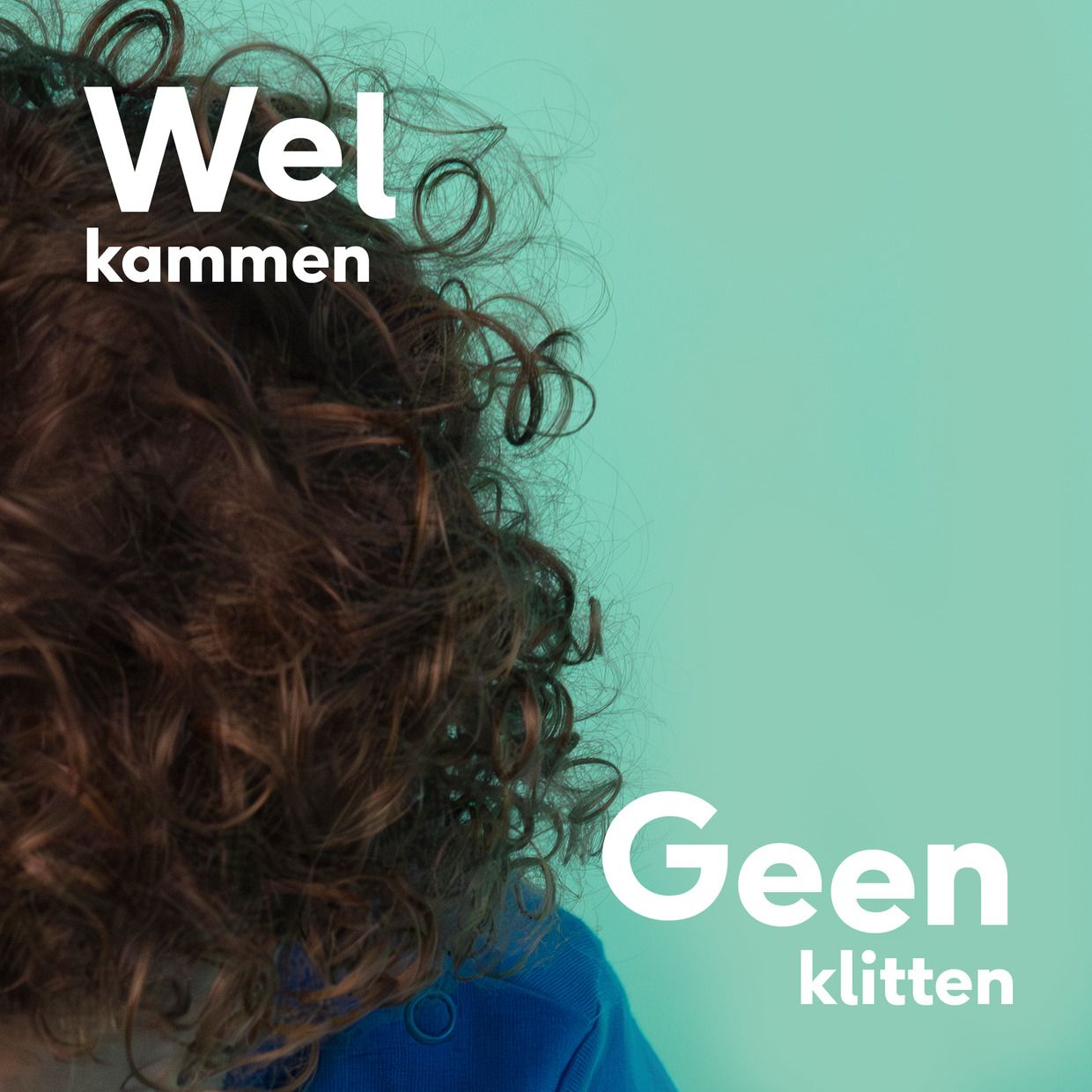 Tekst op witte achtergrond. Naïf Haarlotion. 5 sterren beoordeling. Citaat.