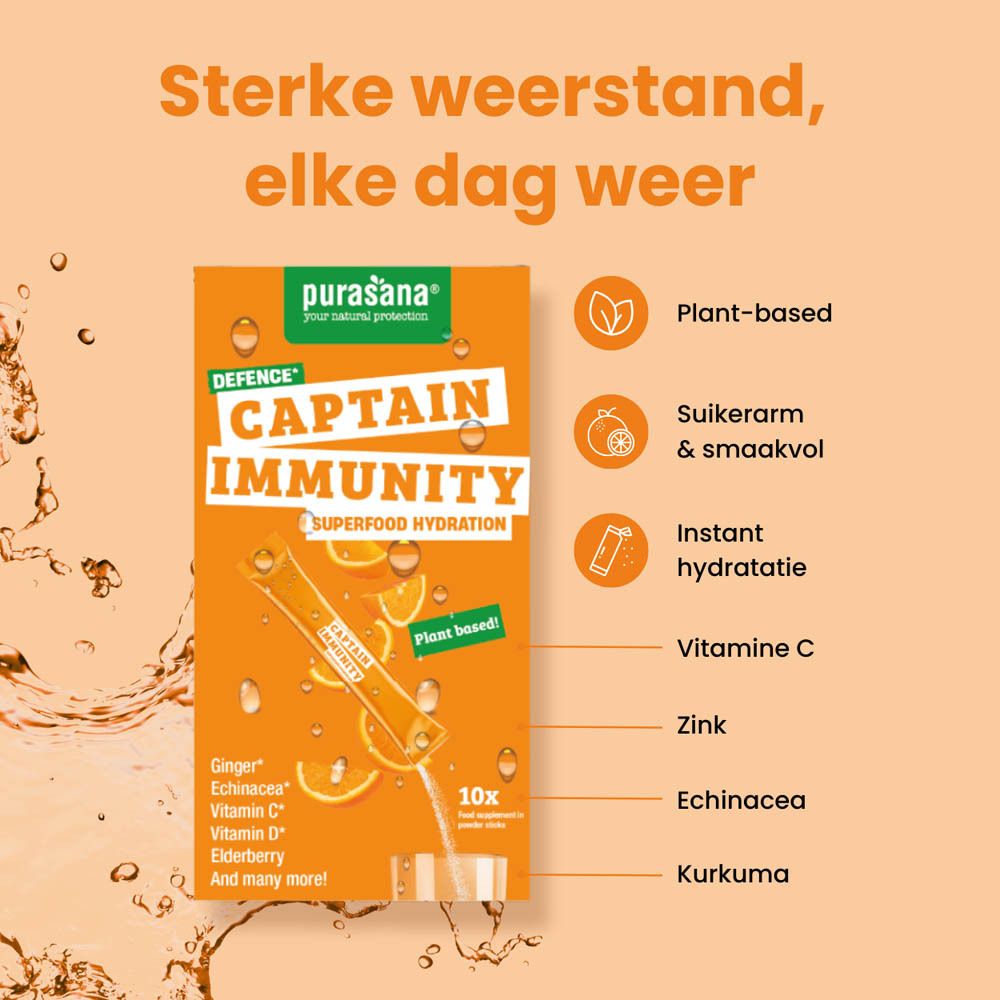 Productverpakking met tekst en afbeeldingen. Bevat informatie over ingrediënten en voedingswaarden.