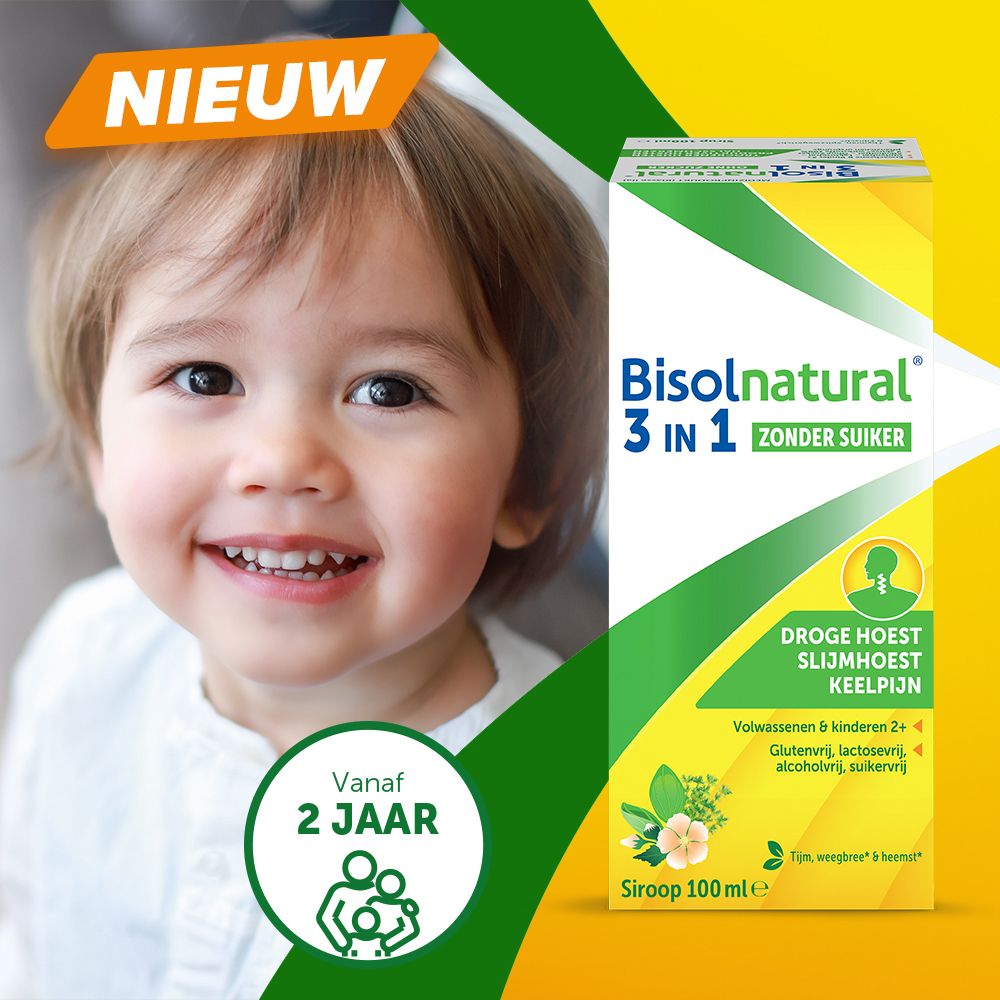 Productfles en doos. Doos met productnaam en info.