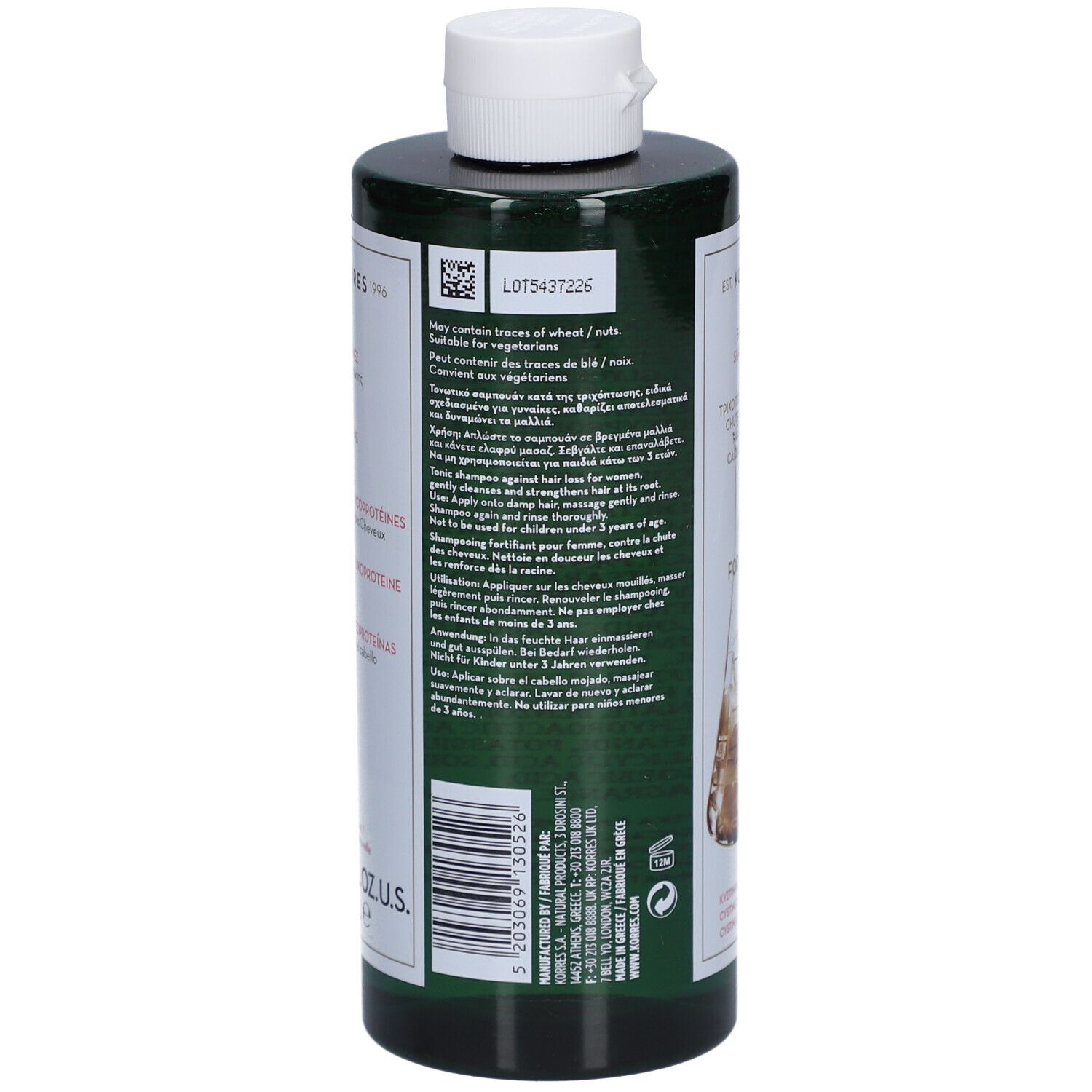 Korres Shampoo voor Haaruitval bij Vrouwen