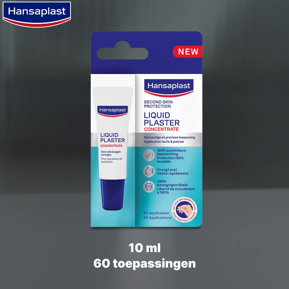 Hansaplast Vloeibare Pleister Concentraat. Verpakking. 10 ml, 60 toepassingen.