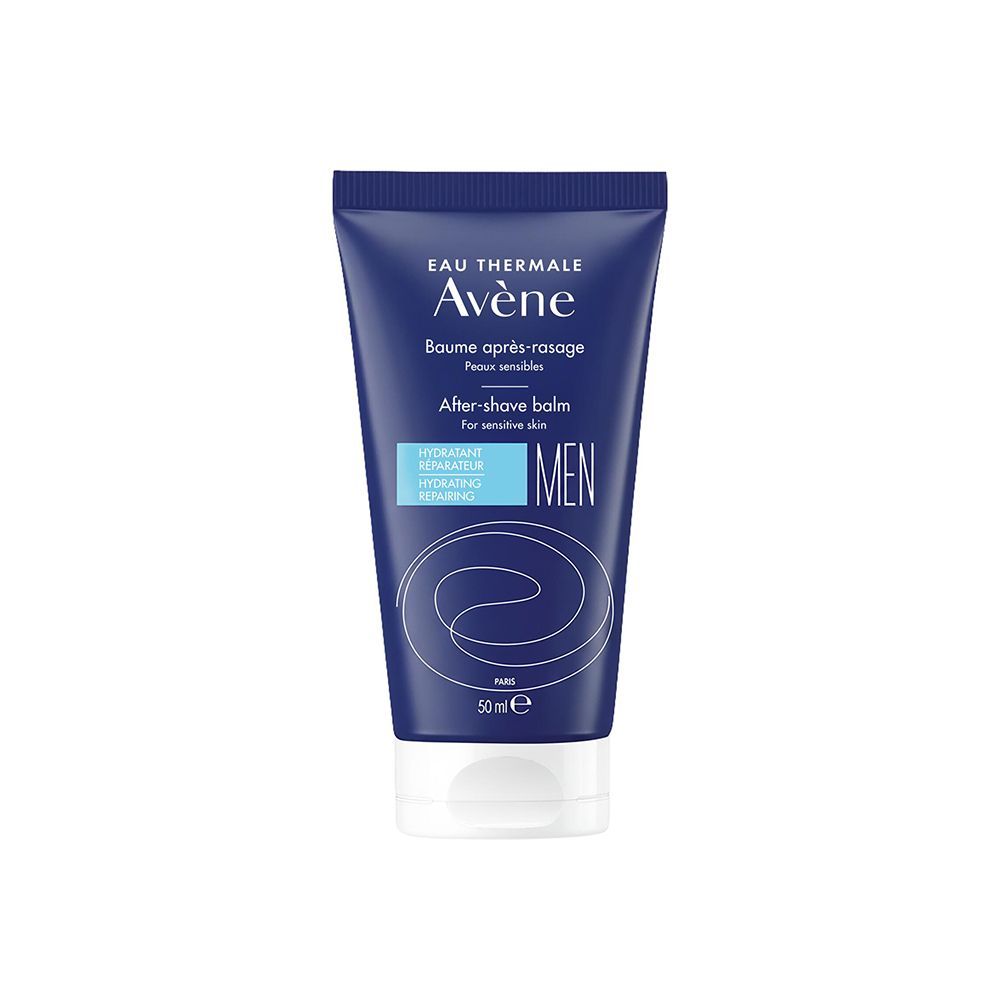 Avène MEN After-shave balsem tube, 50ml. Donkerblauw met witte dop.