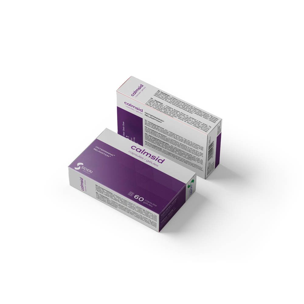 Twee dozen met productnaam en logo. Opschrift: 60 capsules. Eén doos is open.