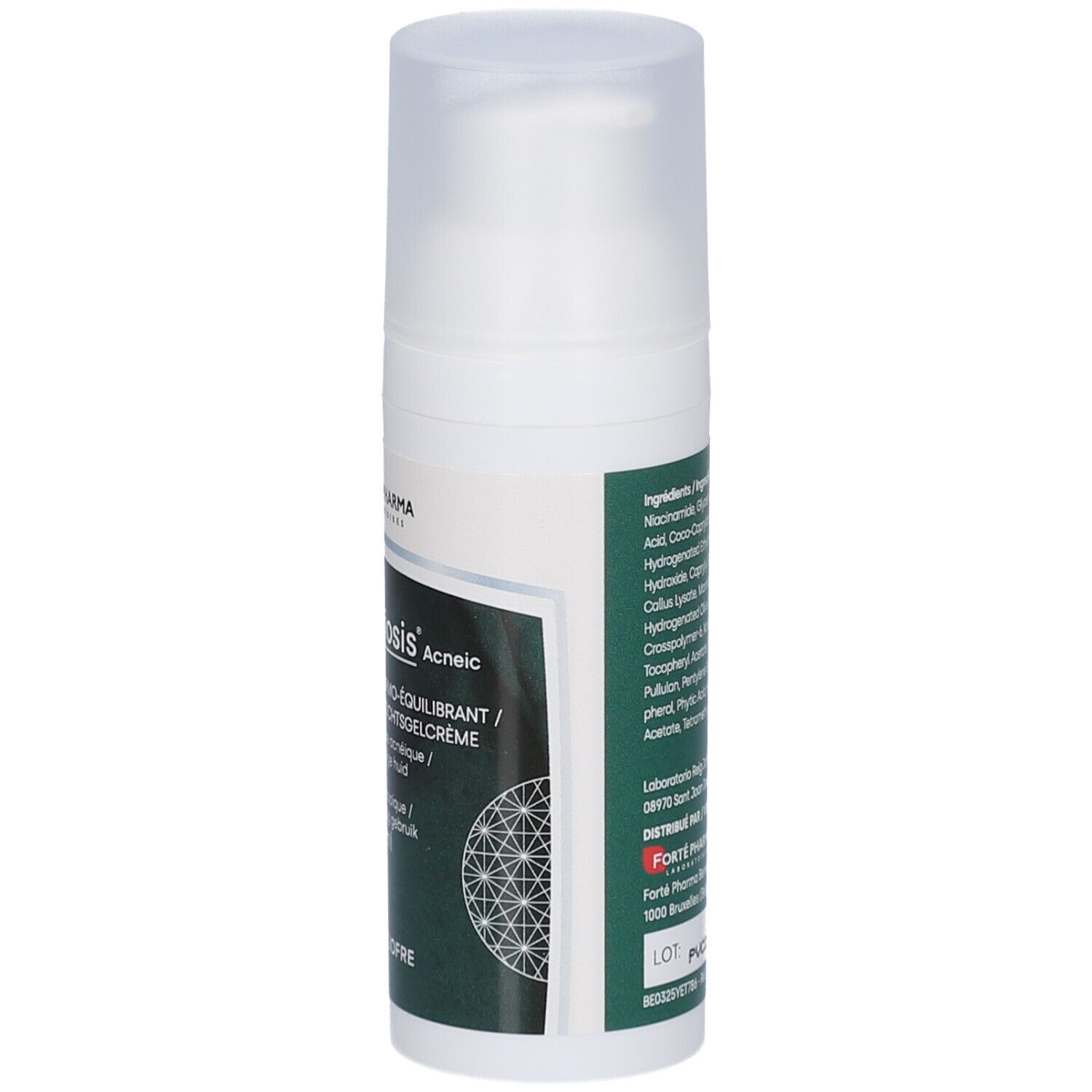 Flacon blanc avec étiquette verte. Contient du texte et le logo Vincobiosis. Bouchon transparent. Nom du produit non visible.