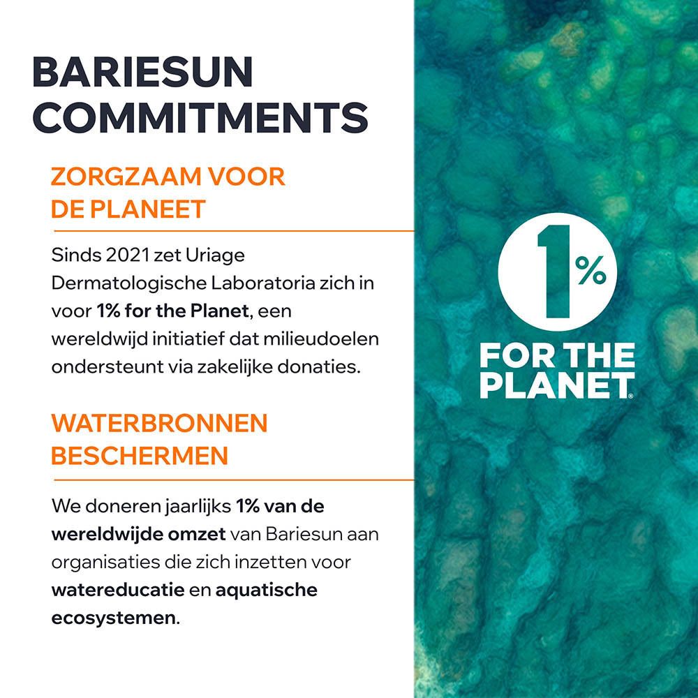 Uriage Bariesun Aqua Fluid Ultra-mat SPF50+ fles. Oranje fles met witte tekst.