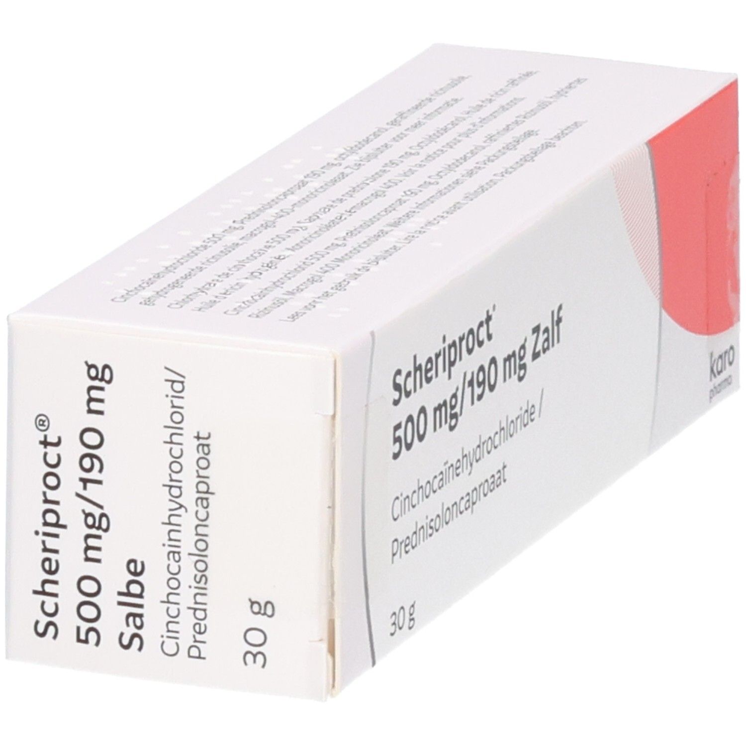 Emballage 'Scheriproct 500 mg/190 mg pommade' contenant 30g.