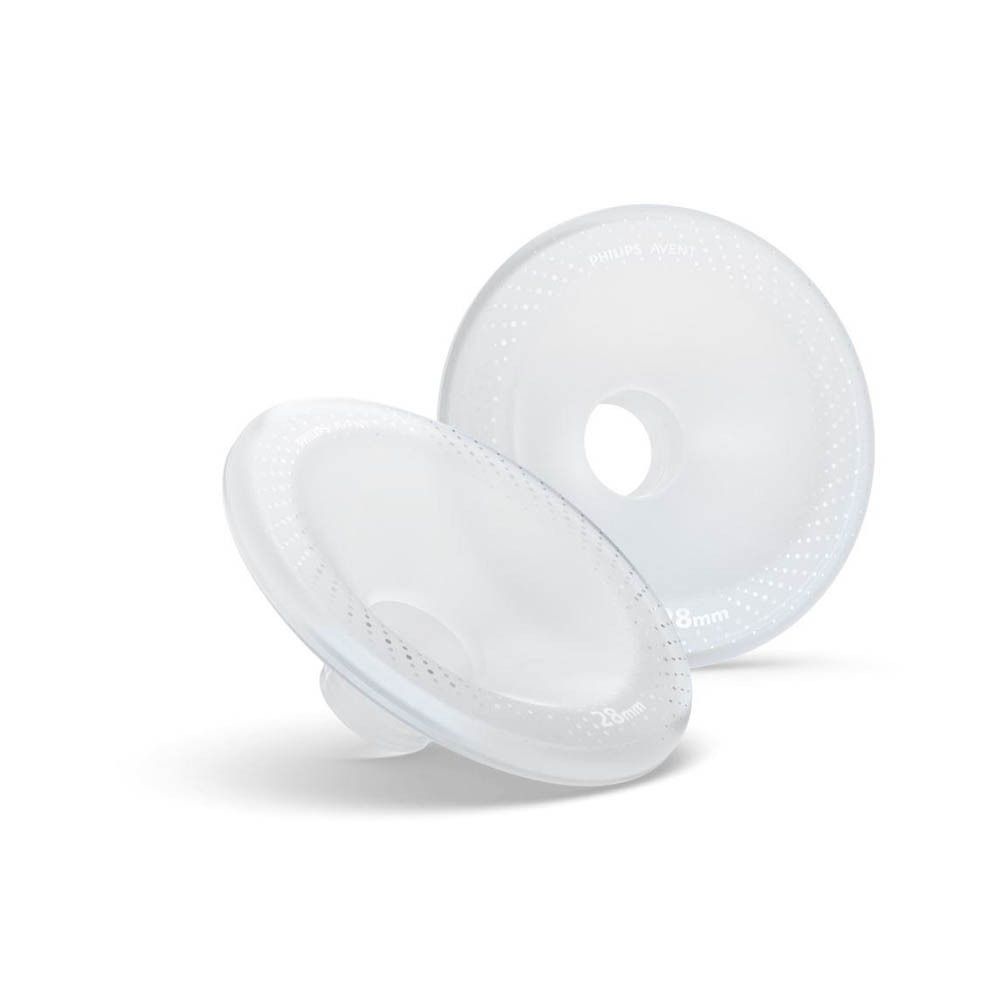 Deux coussinets transparents. Fond blanc. Taille 28mm.