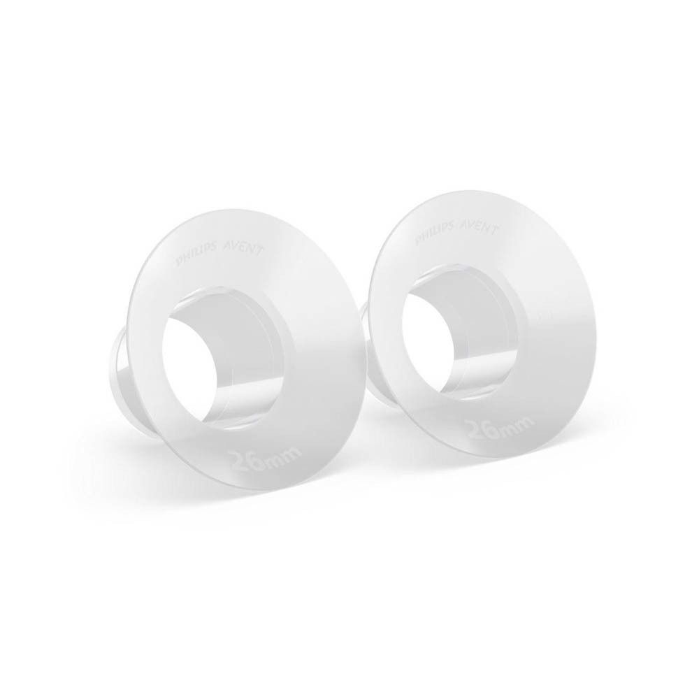 Deux inserts transparents. Fond blanc. Taille 26mm.