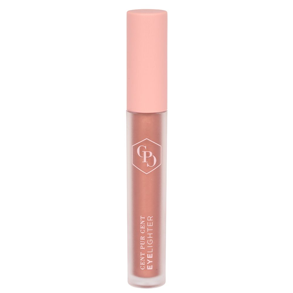 Eyelighter cuivré avec bouchon rose. Inscription: CENT PUR CENT EYELIGHTER.
